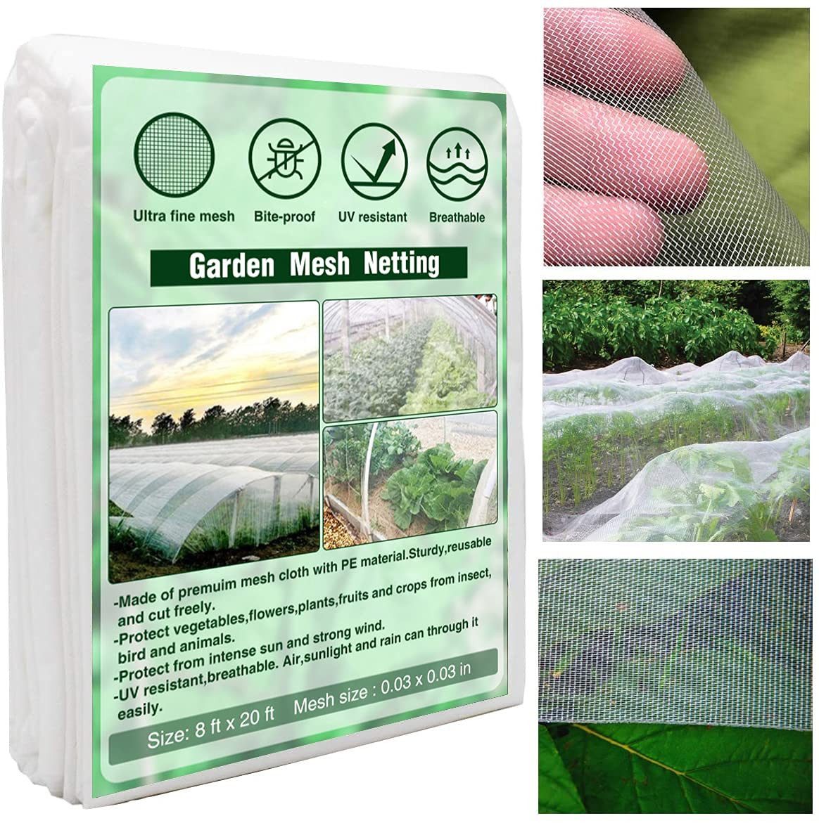 GarveeMore Schutznetz Garten Mesh Netzwerk Anlage Abdeckungen Screen Barriere 8x20 Ft