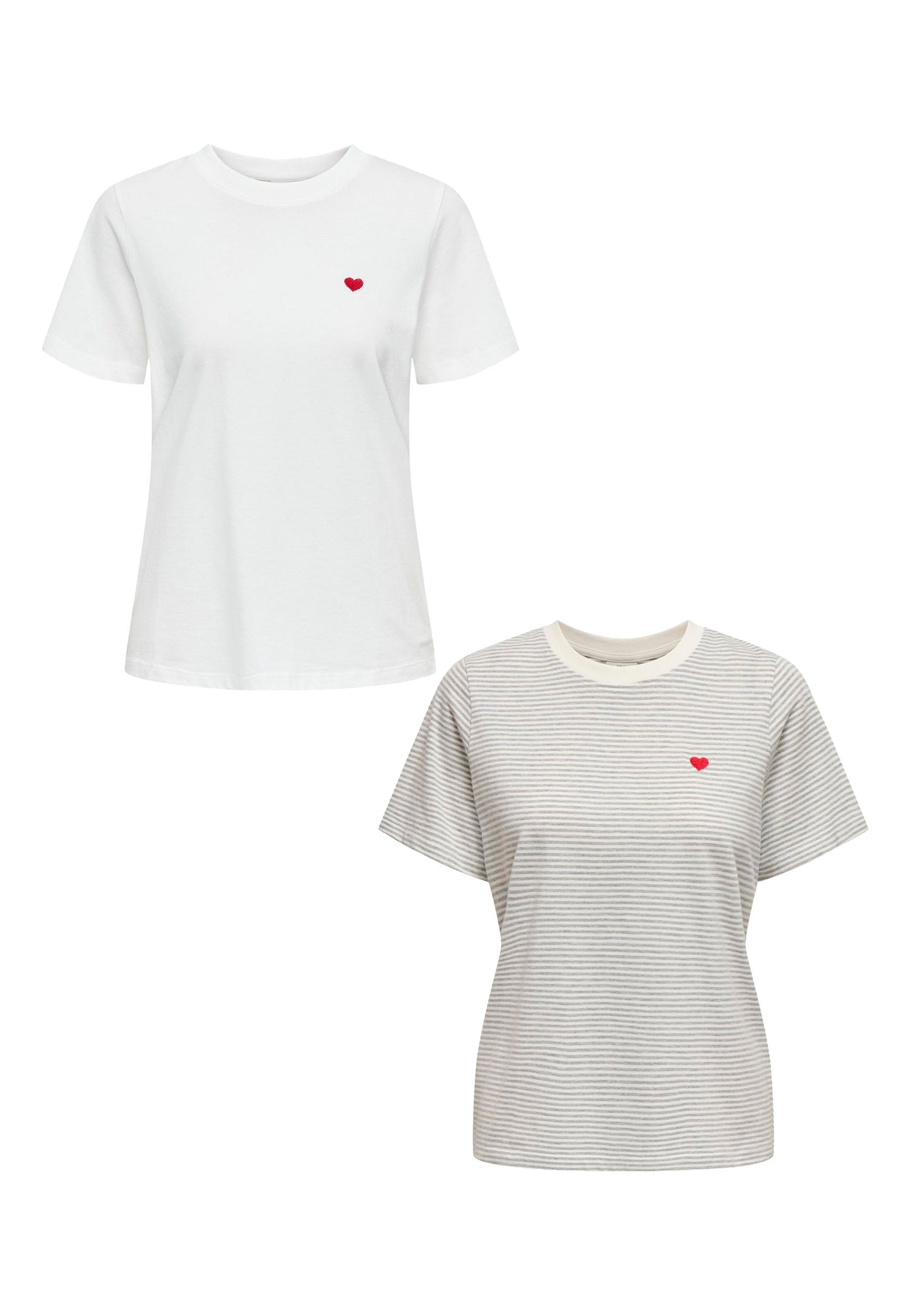 JACQUELINE de YONG T-Shirt 2er-Set Rundhals günstig online kaufen