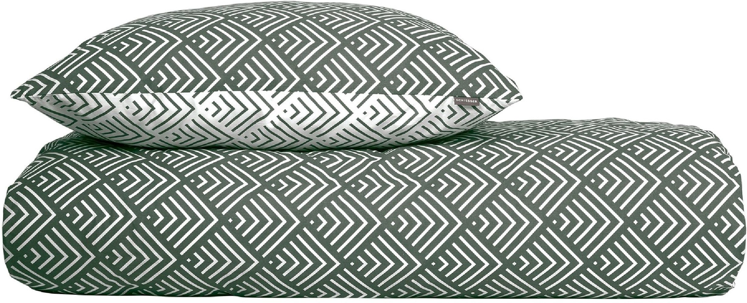 Schiesser Bettwäsche Mabel aus weicher Baumwolle mit abstraktem Muster, Renforcé, 2 teilig, OEKO-TEX® MADE IN GREEN