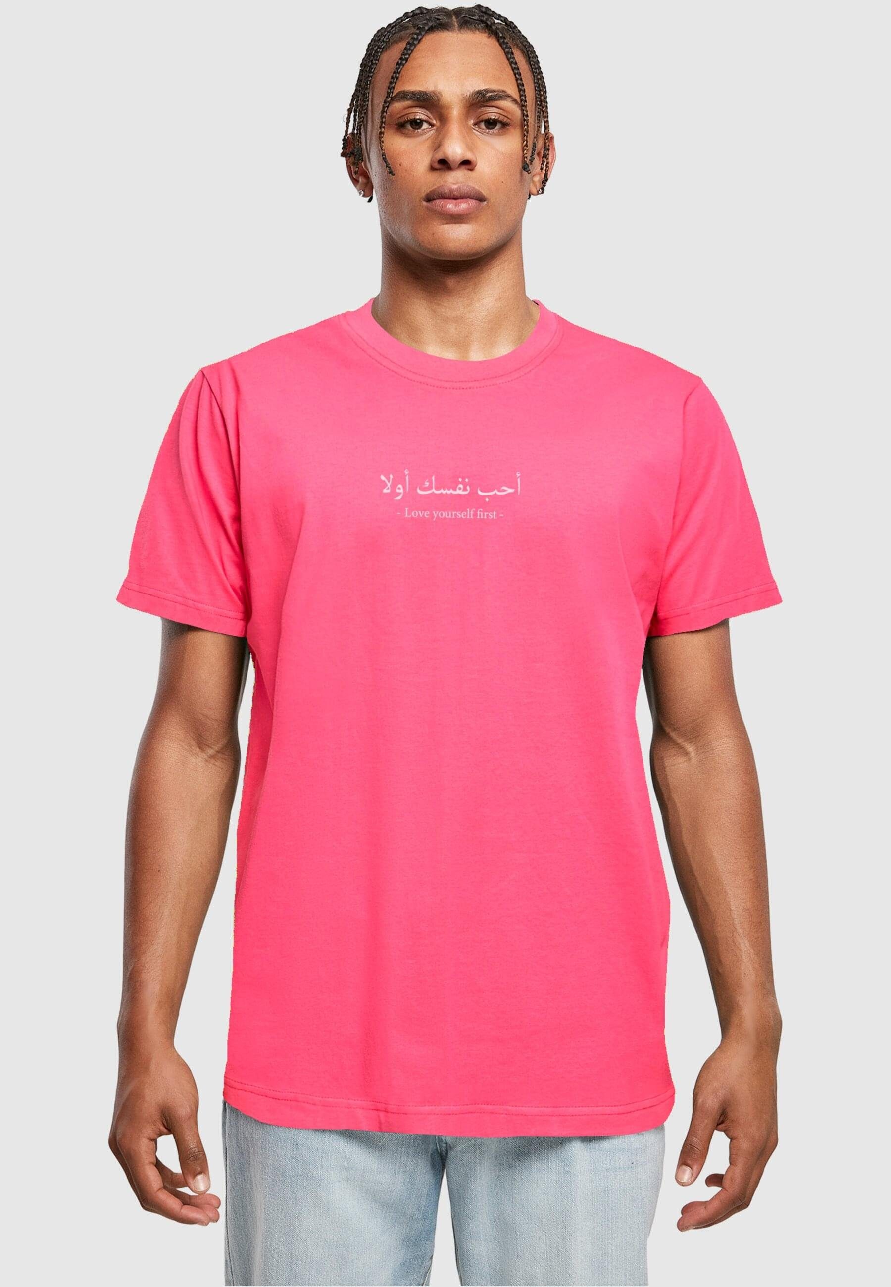 First Neck Round T-Shirt Love hibiskuspink (1-tlg) Yourself Merchcode Herren T-Shirt