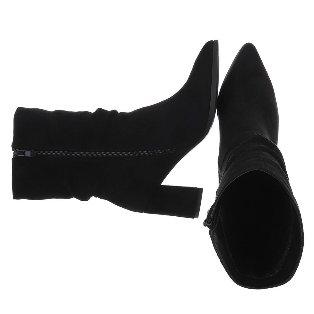 Ital-Design Eleganter Blockstiefel mit gerafftem Design für Damen Stiefelet günstig online kaufen