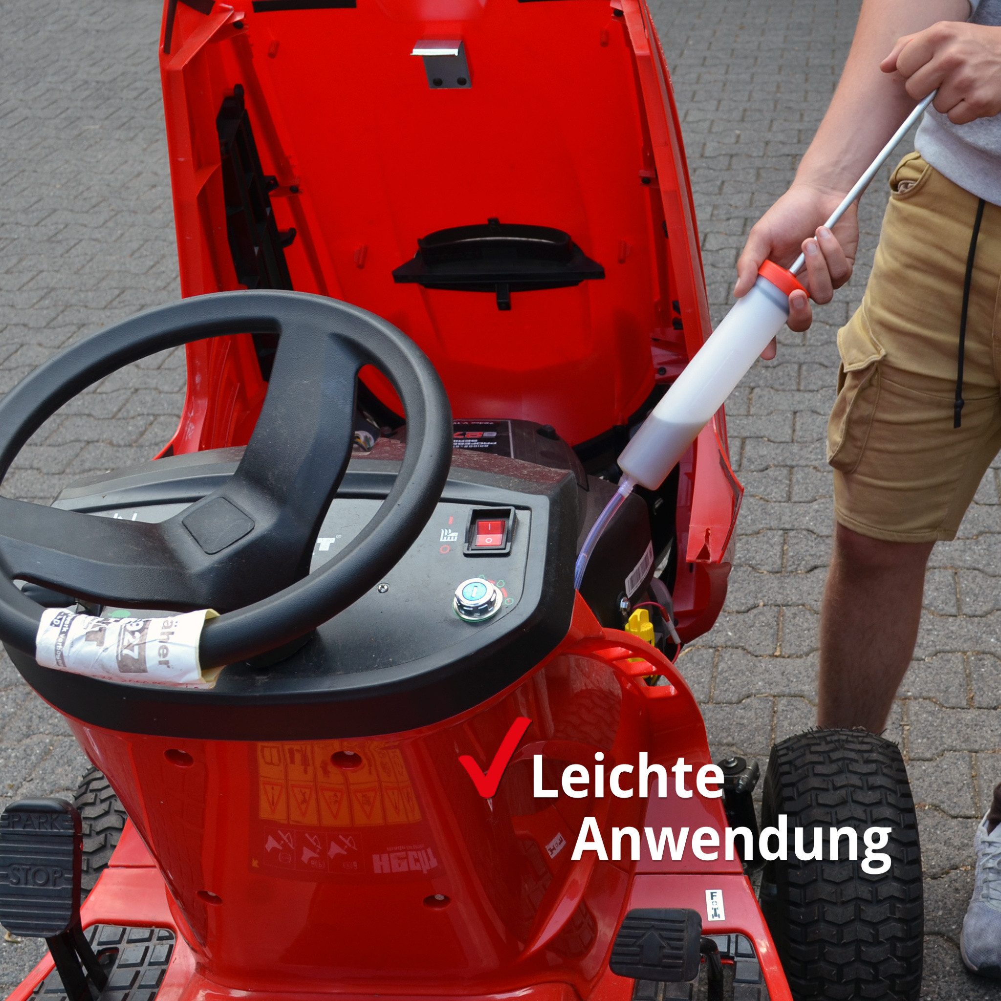 Hecht Ölabsaugpumpe Absaugspritze Ölwechsel Set mit Füllstandsanzeige, Schlauch, Filter, Auffangbehälter