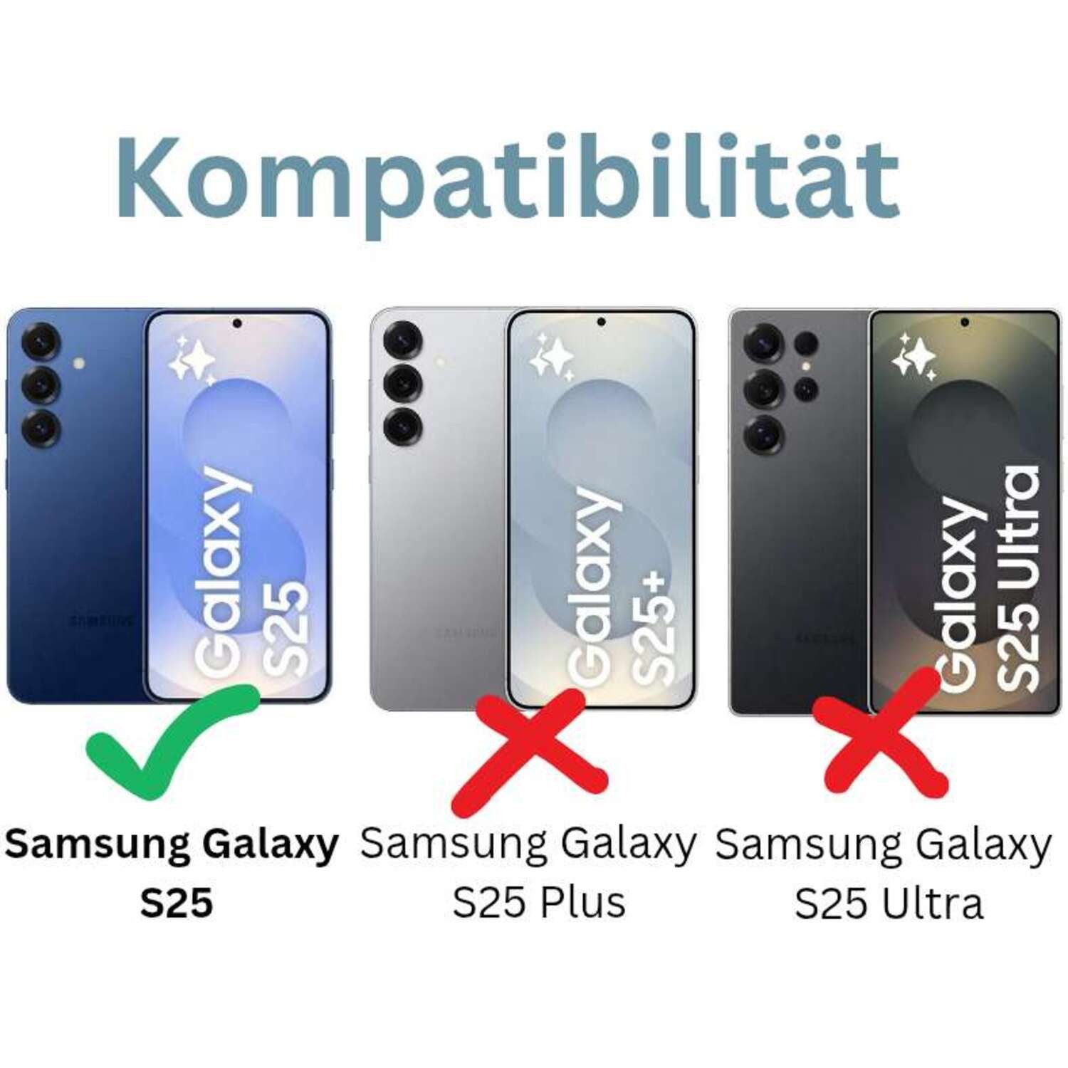 CLM-Tech Handytasche für Samsung Galaxy S25 Hülle aus PU-Leder Klapphülle (goldener Rand Kontur, Handyhülle mit Standfunktion - Wallet Flip Case inklusive Kartenfächer), Cover mit Magnetverschluss - Samsung Galaxy S25 Schutzhülle