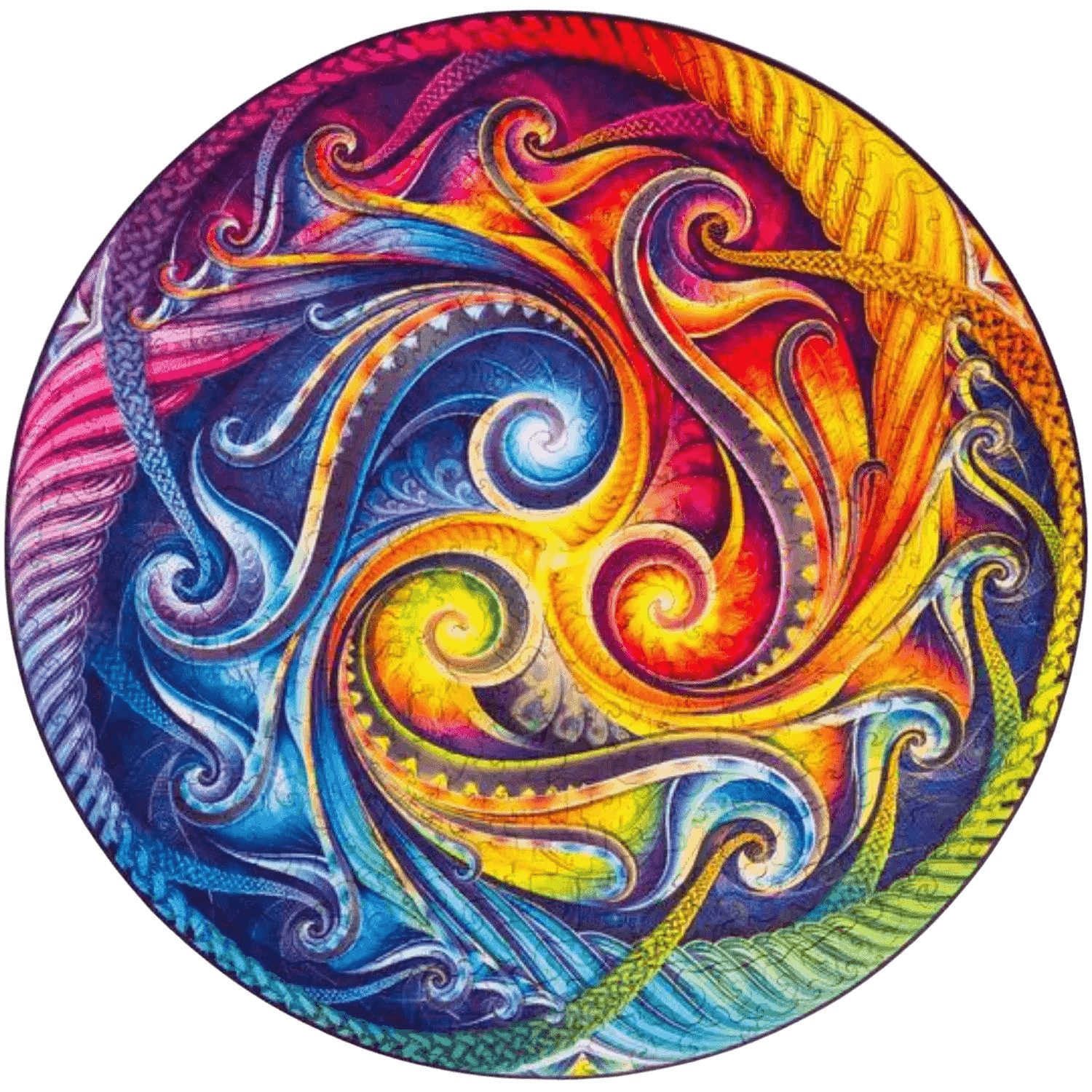 Unidragon Puzzle Unidragon Mandala Spirale Inkarnation Holzpuzzle, 350 Puzzleteile