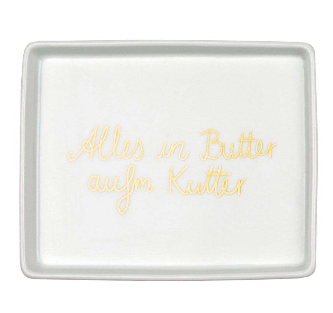 gold, Anker weiß DINING Butterdose Räder Porzellan Butterdose Design Porzellan