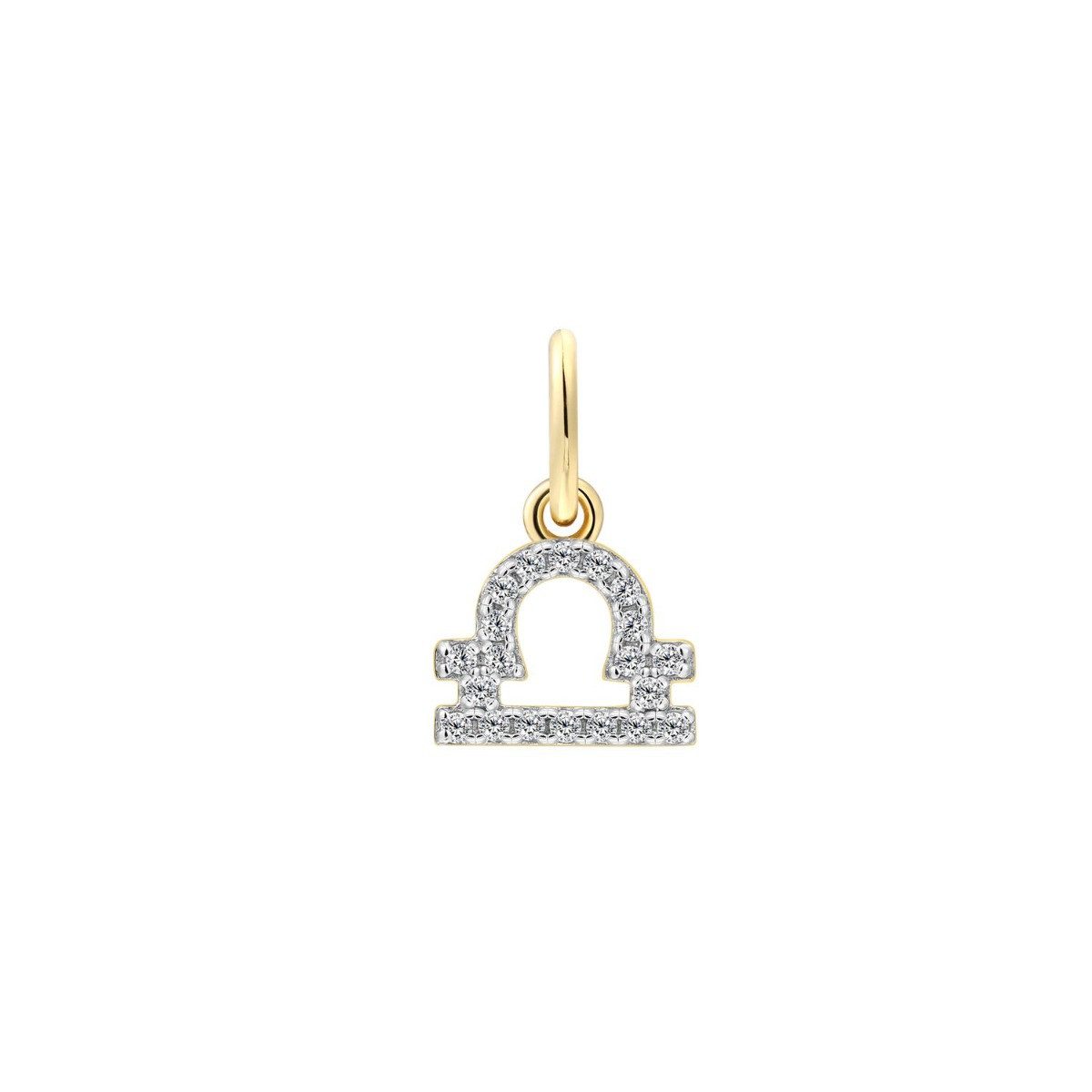 XENOX Sternzeichenanhänger Xenox Anhänger Damen Sternzeichen Waage Zirkon 18k Vergoldet XS10466G
