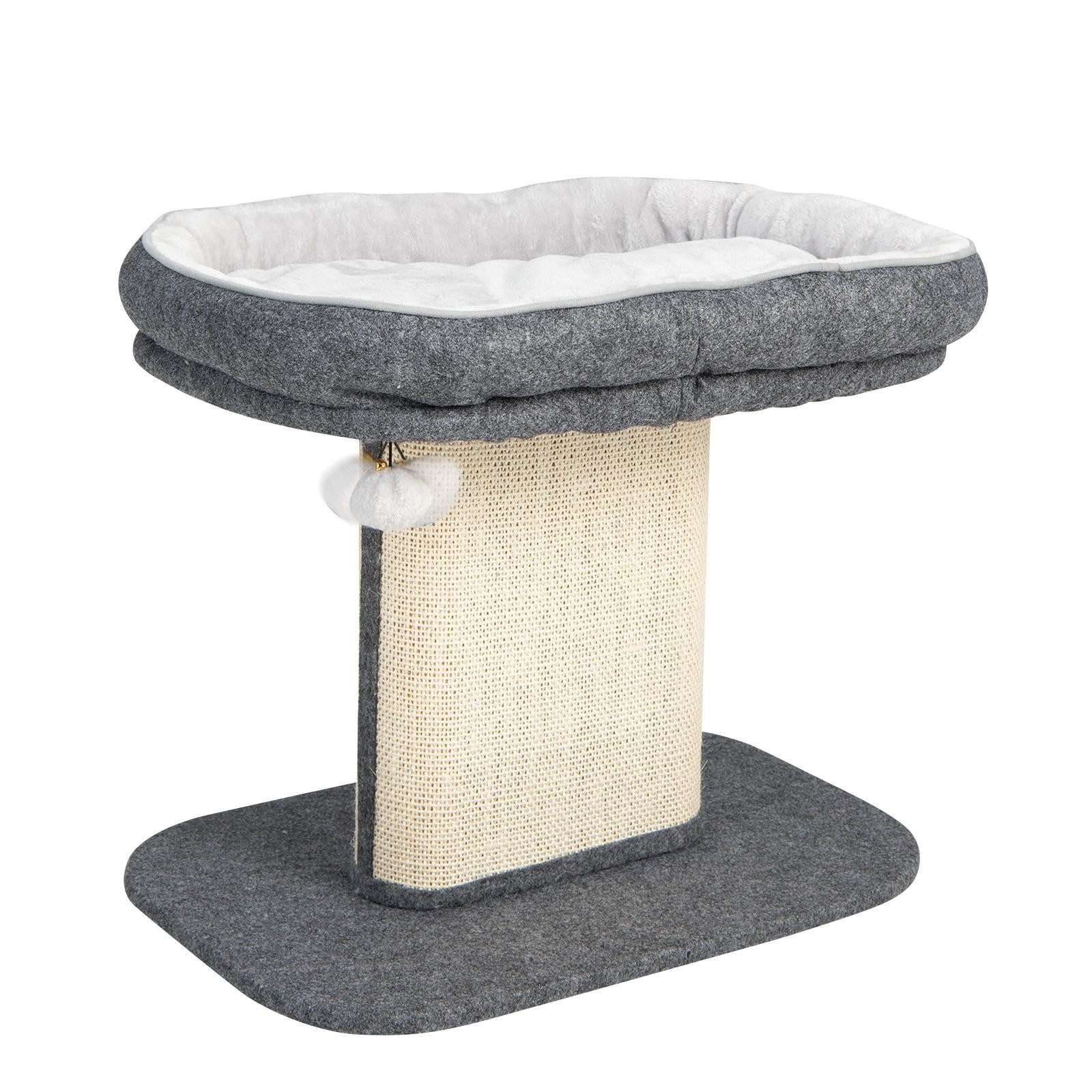 KOMFOTTEU Kratzbaum Katzenbaum, mit Sitzplattform, für Hauskatzen, 50cm