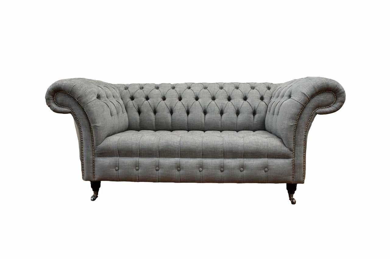 JVmoebel Sofa Chesterfield Zweisitzer Couch Polster Sofa Textil Couchen Stoff Luxus, Made In Europe