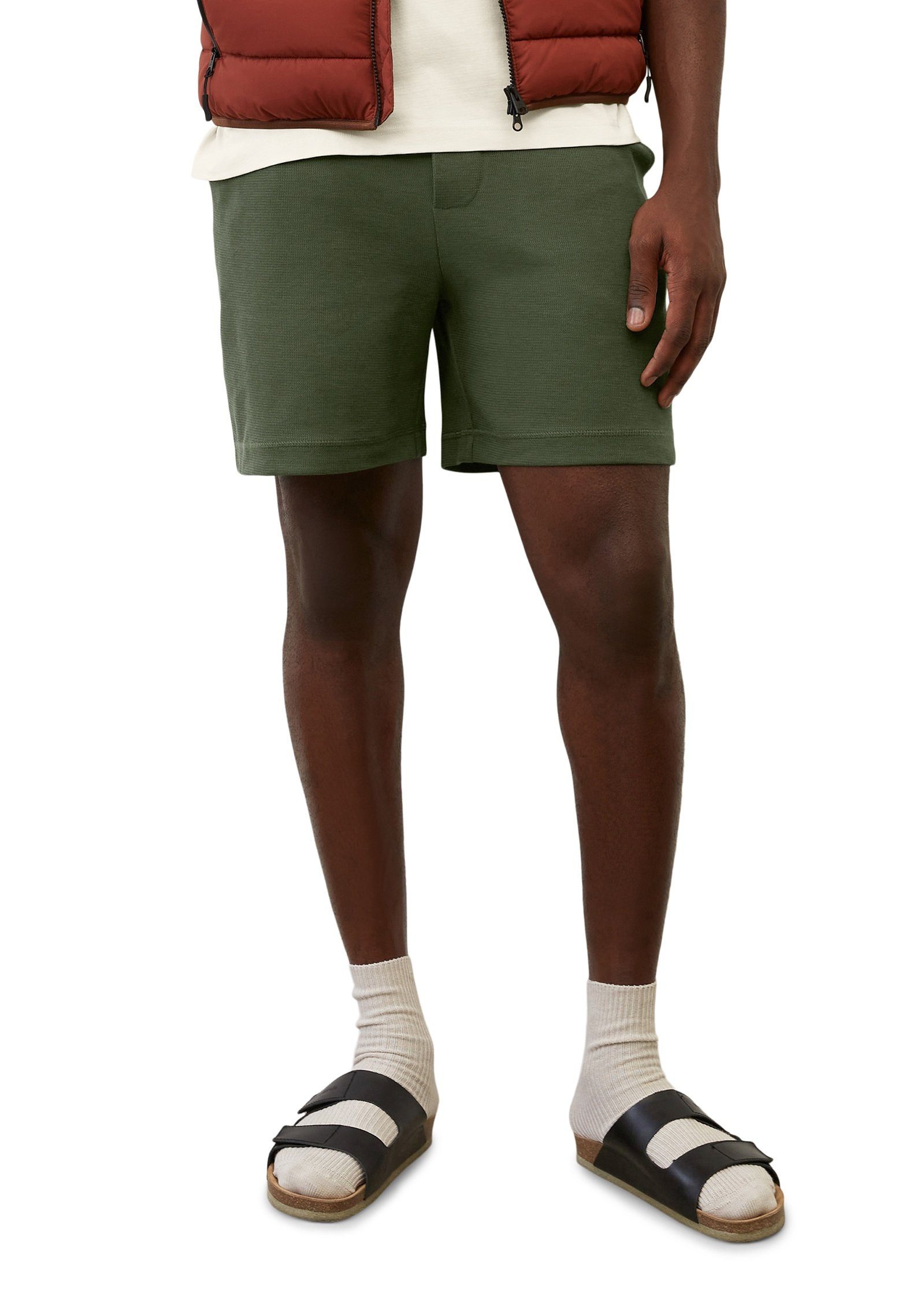 Marc O'Polo Shorts aus reiner Bio-Baumwolle grün