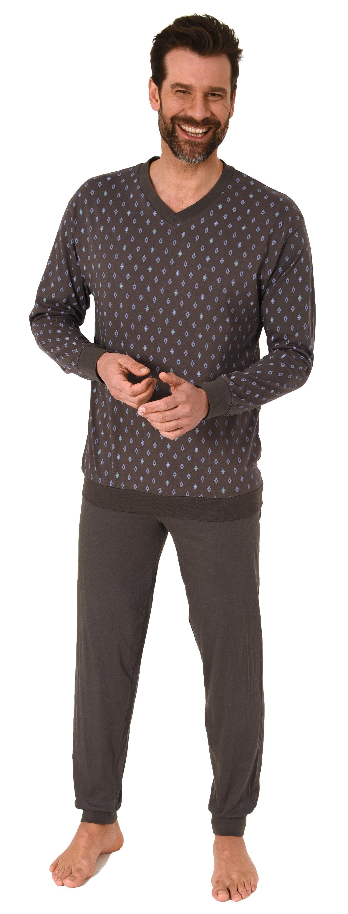 Normann Pyjama Herren Schlafanzug langarm mit günstig online kaufen