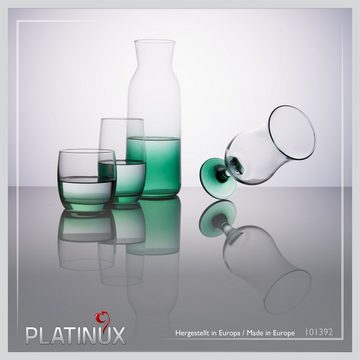 PLATINUX Karaffe Karaffe mit Grünem Ombré Effekt, (1 Karaffe), 1L (max. 1130ml) Wasserkaraffe Glaskanne Getränkekaraffe