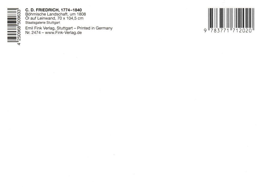 Thumbnail - Postkarte Kunstkarte Caspar David Friedrich "Böhmische Landschaft"