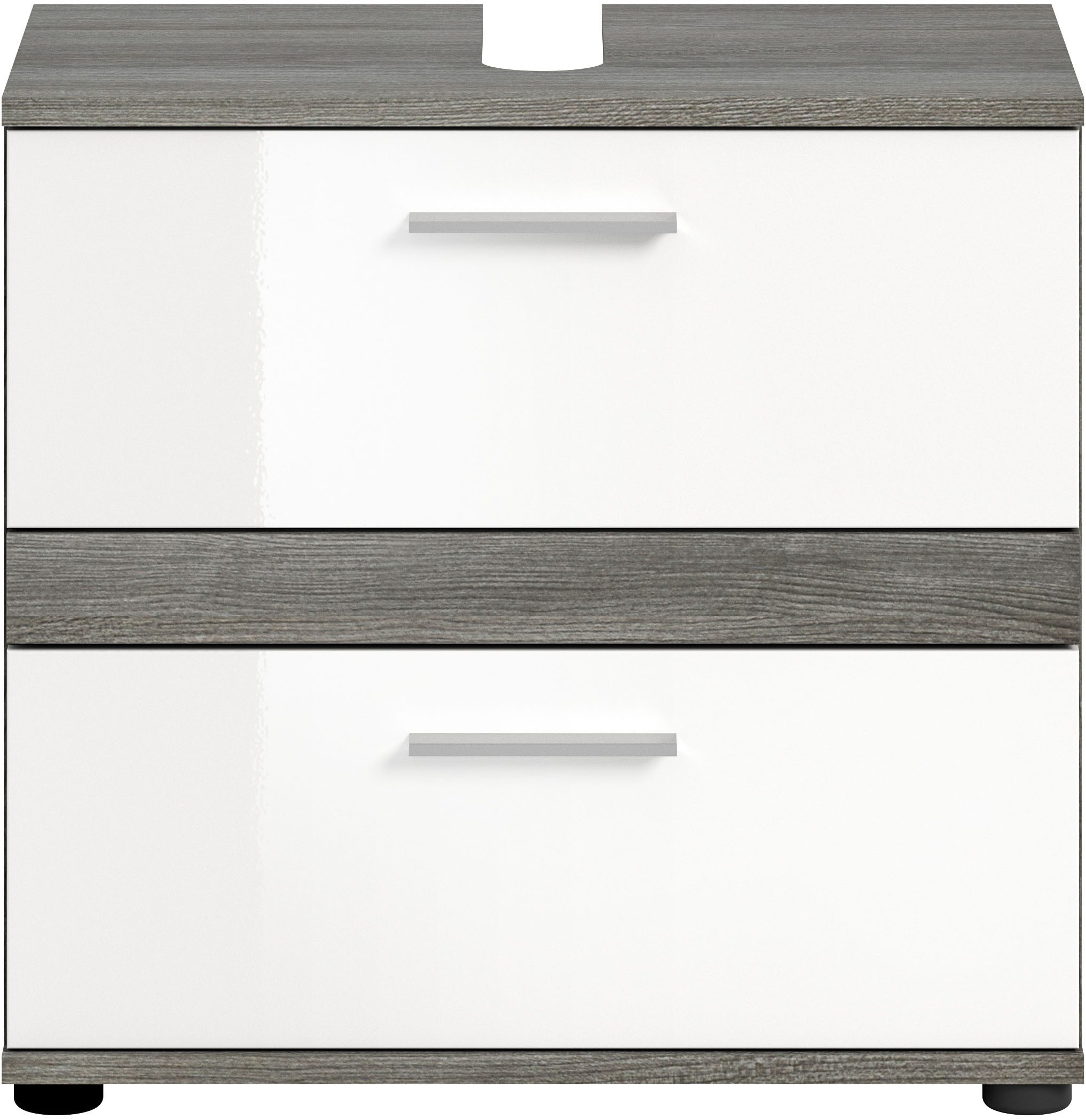 welltime Waschbeckenunterschrank LUCCA, Breite 60 cm, 2 Schubkästen, hochwertige MDF Front Badschrank, Bad-Möbel, Badezimmer