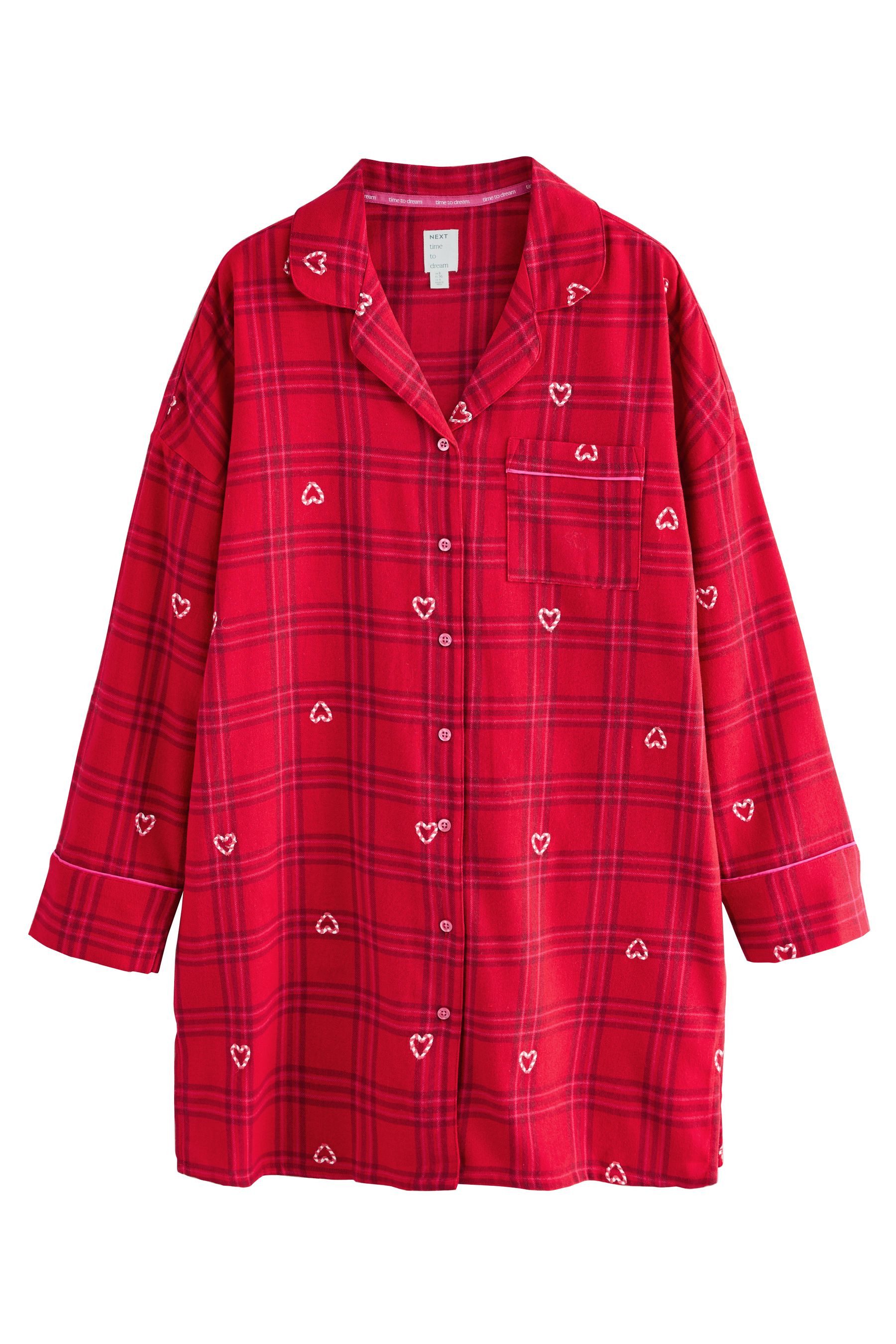 Next Nachthemd Flanell-Nachthemd aus 100 % Baumwolle (1-tlg)