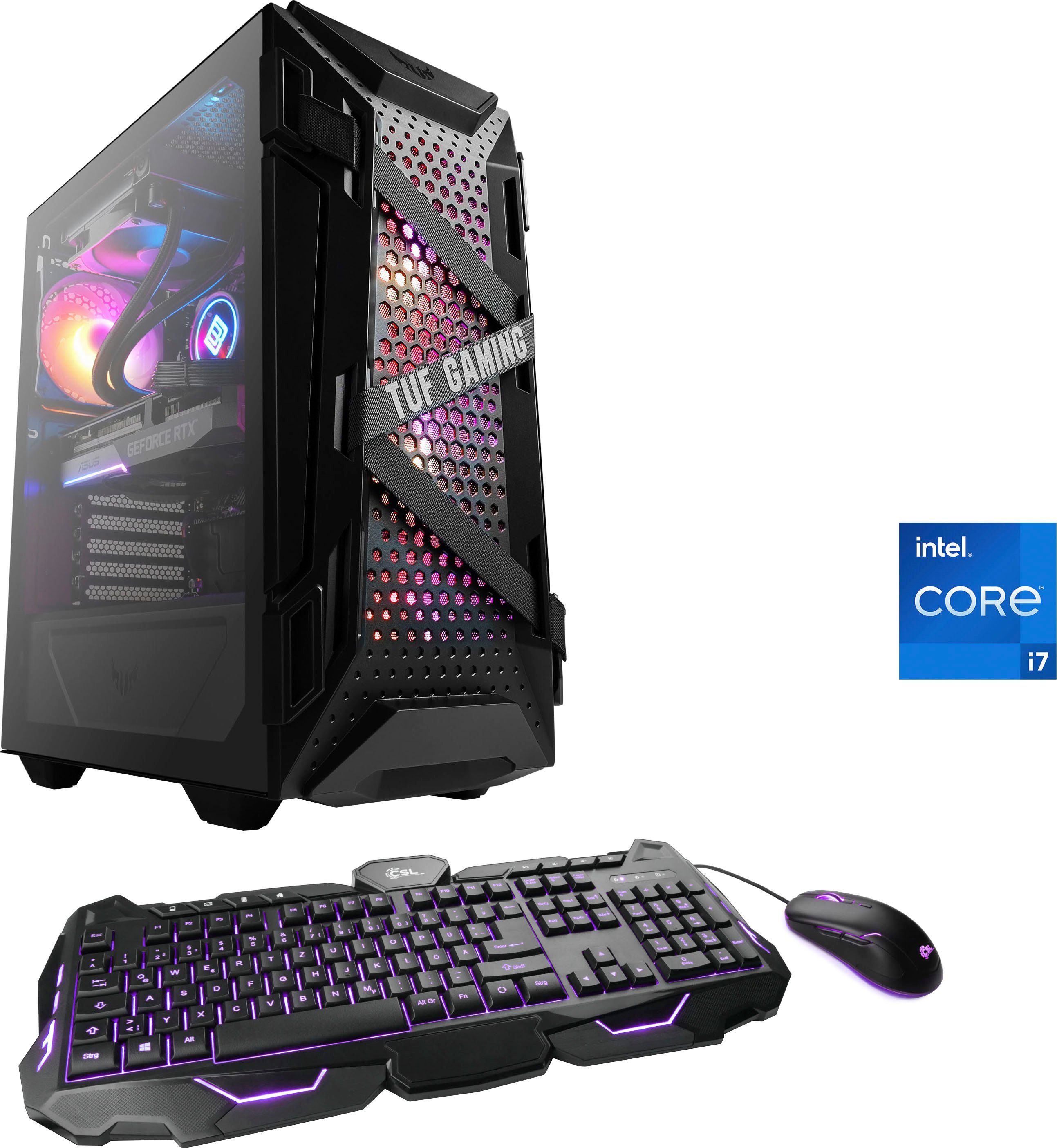 CSL HydroX L7110 ASUS TUF Limited Gaming-PC (Intel Core i7 11700F, GeForce RTX 3060 Ti, 16 GB RAM, 500 GB SSD, Wasserkühlung)