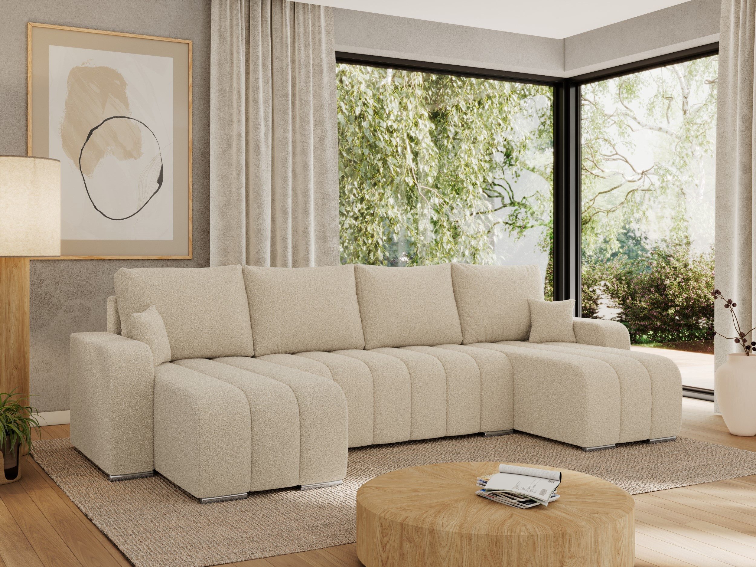 MKS MÖBEL Ecksofa KIRASSO U, Set, Bonellfedern, lose Kissen, Couch U-form, günstig online kaufen