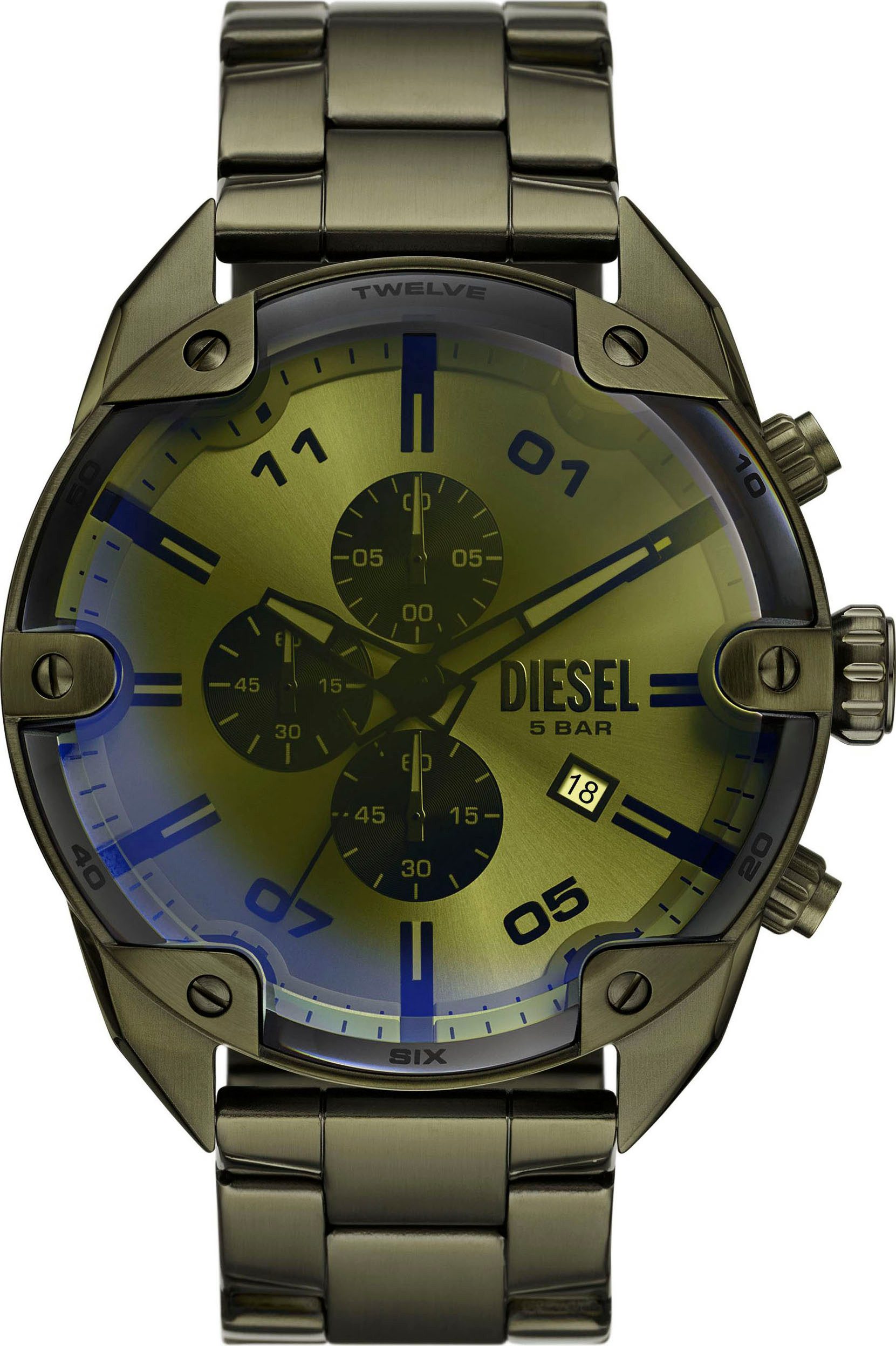 Diesel Chronograph SPIKED DZ4670, Quarzuhr, Armbanduhr, Herrenuhr, Edelstah günstig online kaufen