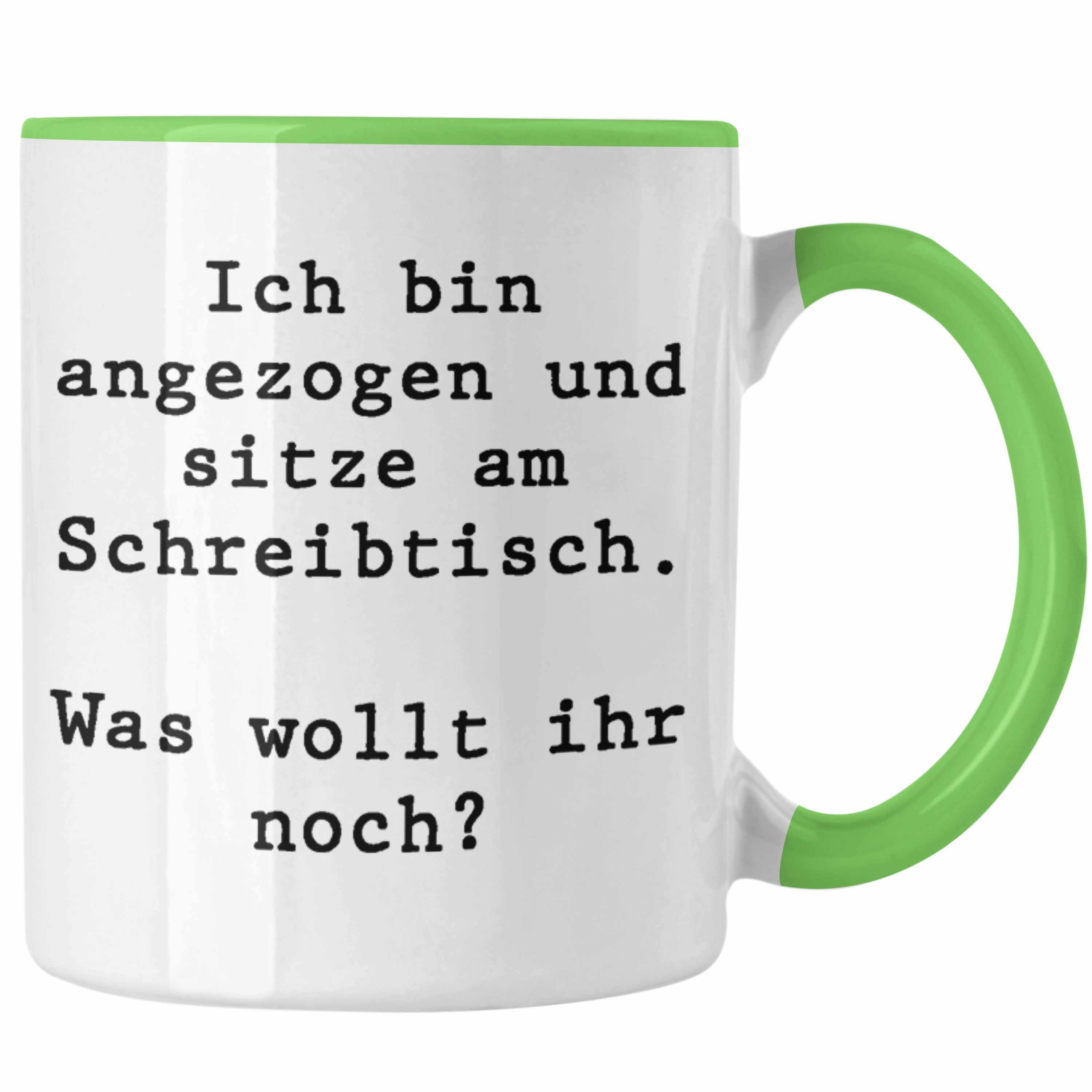 Trendation Tasse Trendation - Lustige Kaffeebecher Arbeit Lustig Spruch Tasse Büro Kollegin Bürotasse Spruch Tasse für für Grün Kollegen Becher Witzig