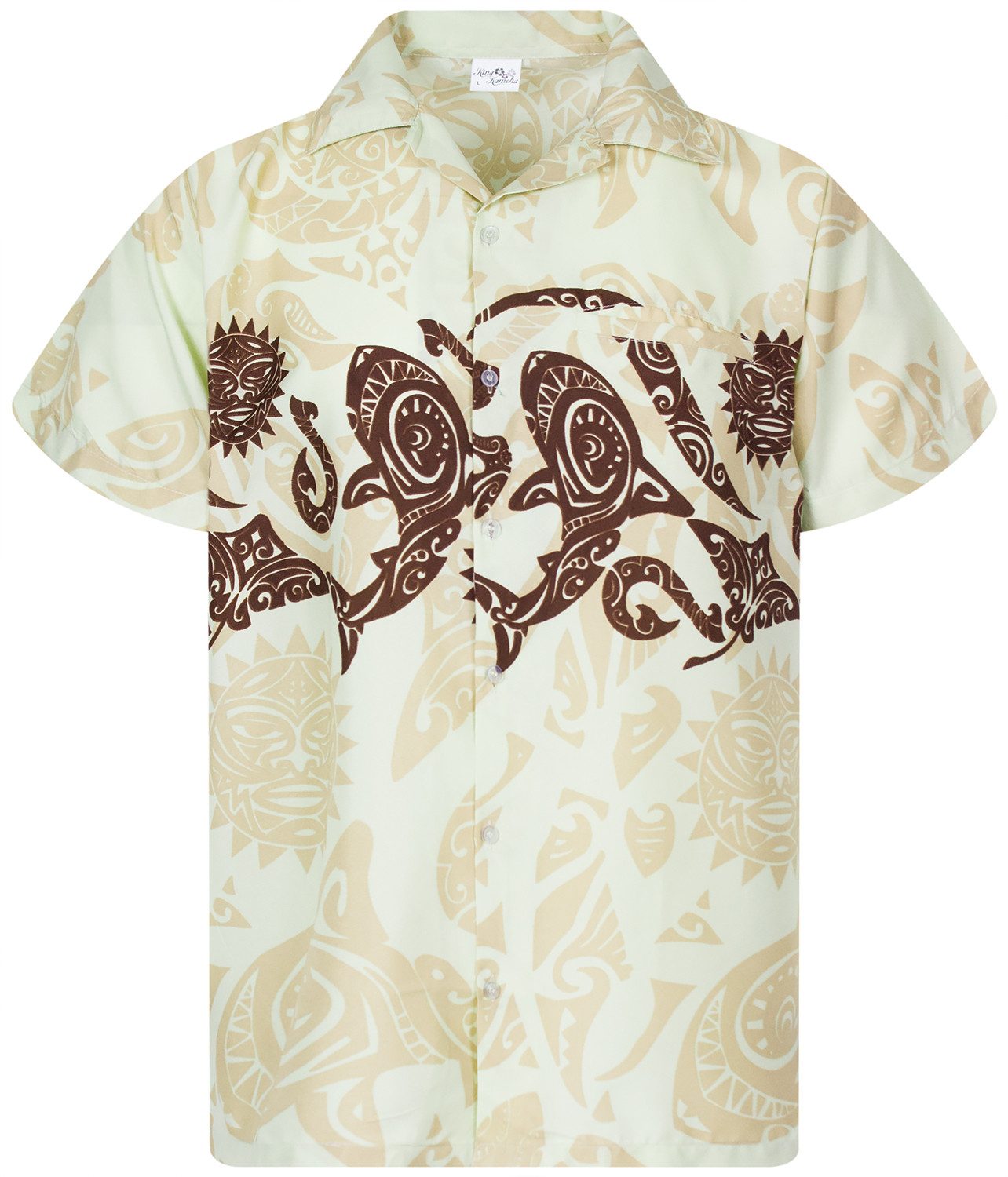 King Kameha Hawaiihemd Maori Chest Funky Hawaii-Hemd Herren Kurzarm Front-T günstig online kaufen