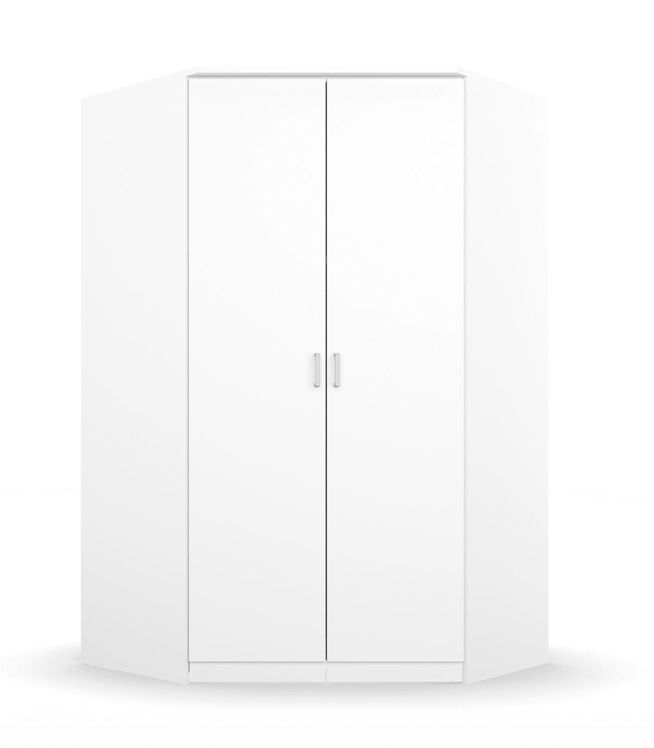 rauch Eckkleiderschrank BREMEN, B 117 x H 199 cm, Alpinweiß, mit 2 Türen, begehbar