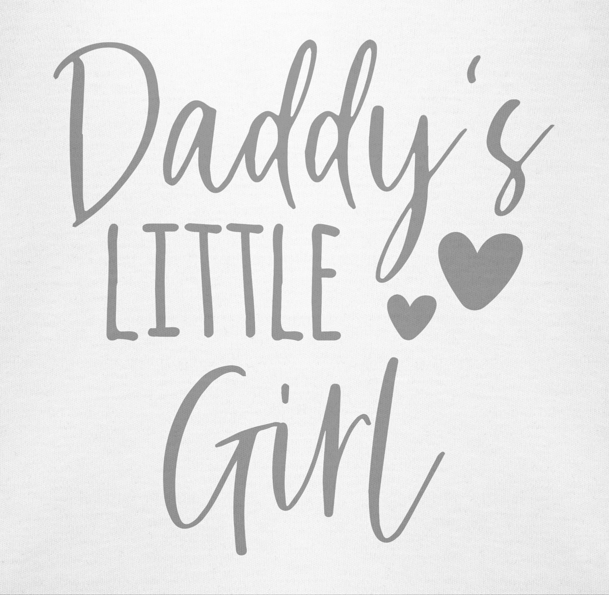 Mädchen Geschenk kleines Vatertag Papas 1 Girl Baby I little Daddy's Shirtracer Shirtbody Weiß