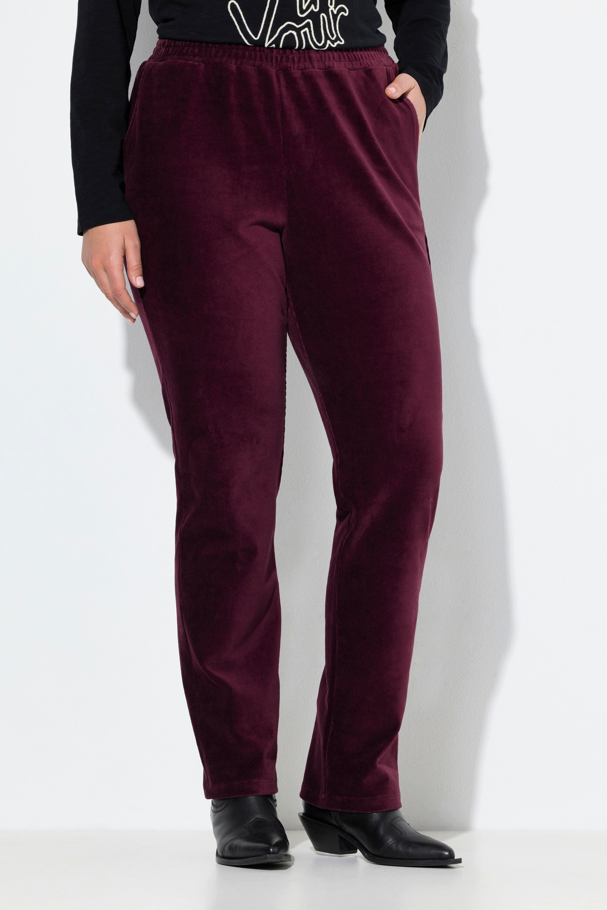 Ulla Popken Schlupfhose Cordhose Ruby gerades Bein Elastikbund günstig online kaufen