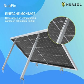 NuaSol verstellbar Neigungswinkel 15° - 60° siber / schwarz Solarmodul-Halterung, (Set)