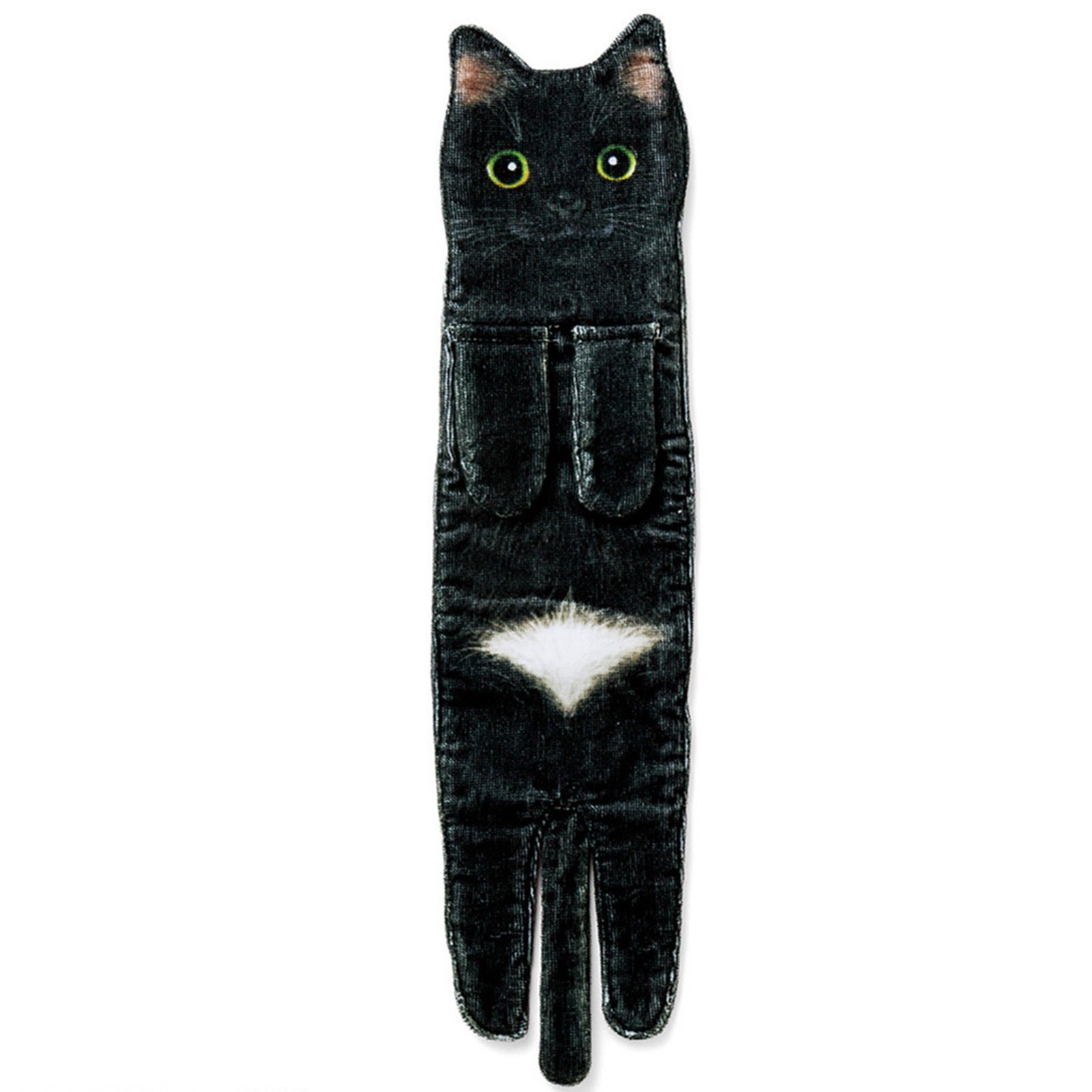 Katzenhandtuch, Niedliches Set Mehrzweck-Mikrofaser-Gesichtshandtuch, Zum Handtuch cat Blusmart black