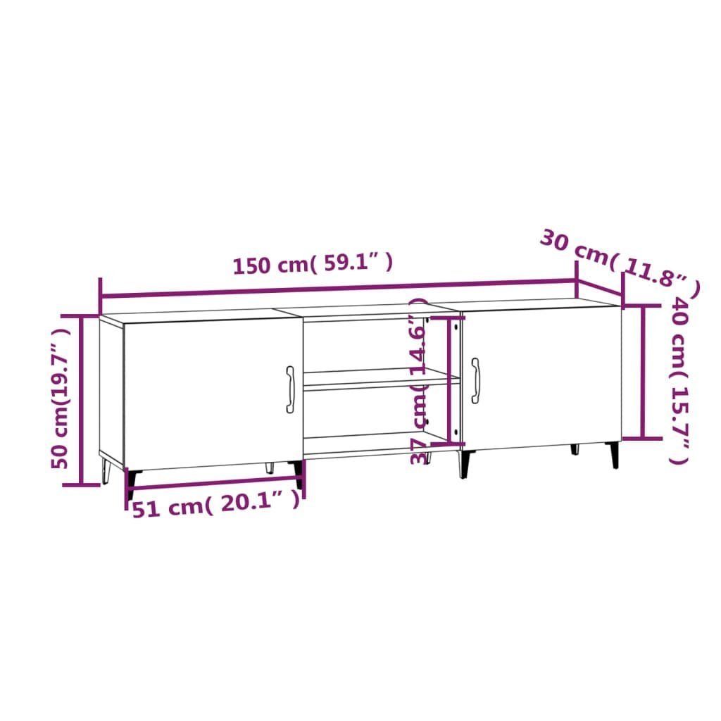 vidaXL TV-Schrank TV-Schrank Sonoma-Eiche 150x30x50 Sonoma Eiche Holzwerkstoff (1-St) cm