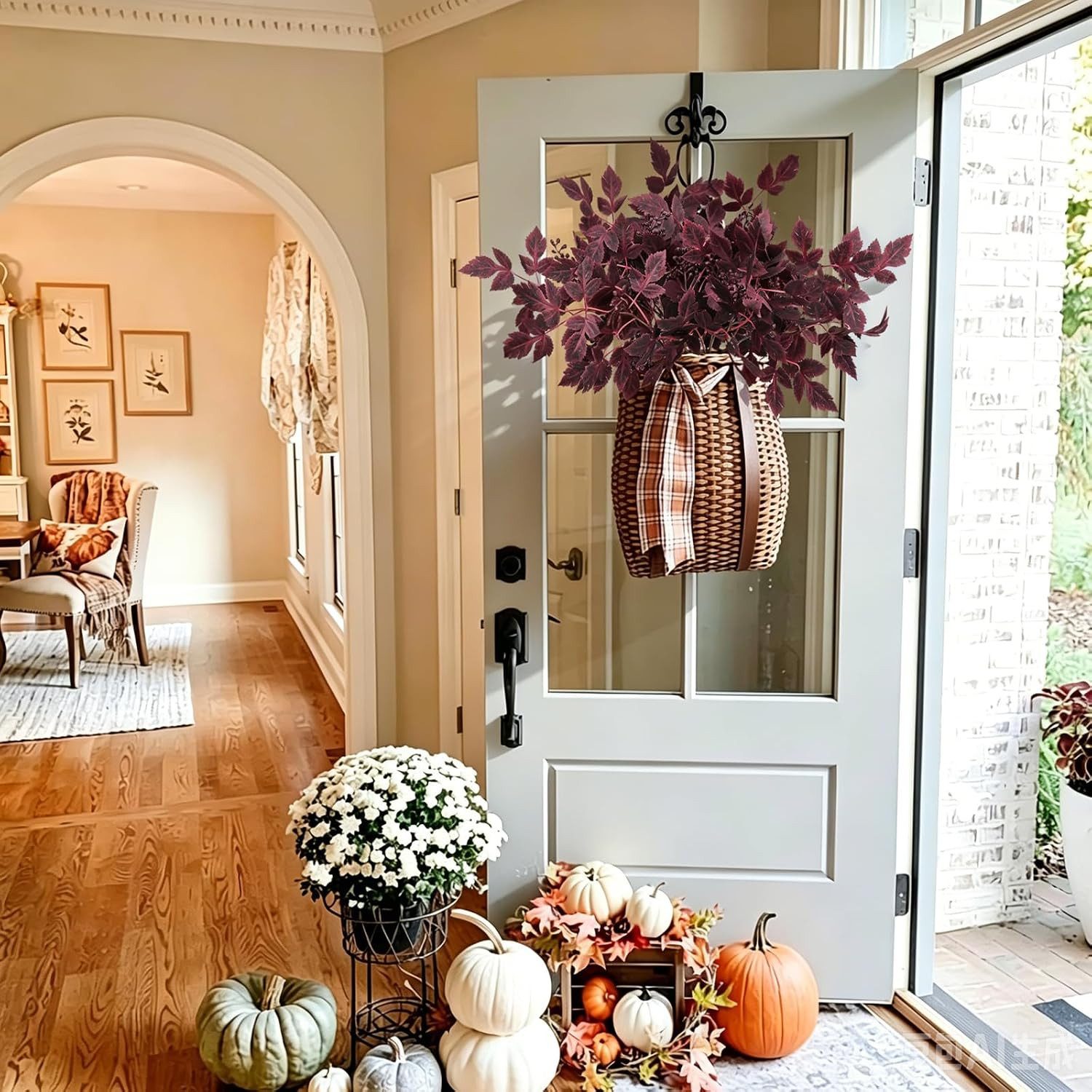 Kunstblumenstrauß 4 Stück Kunstpflanzen Herbstblätter Zweige Herbstdeko, Bomiclss, für Erntedankfest Halloween Herbstfest Tisch Hause Dekoration – Bild 5 von 5