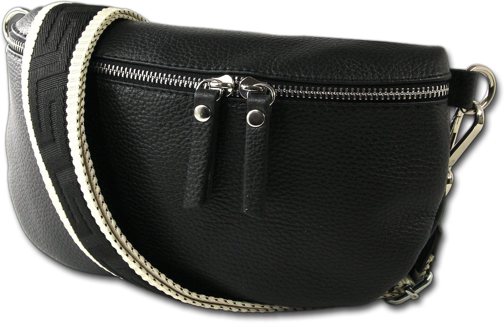 Toscanto Gürteltasche Toscanto Damen Gürteltasche Leder (Gürteltasche, Gürteltasche), Damen Tasche Echtes Leder schwarz, mehrfarbig, Made-In Italy