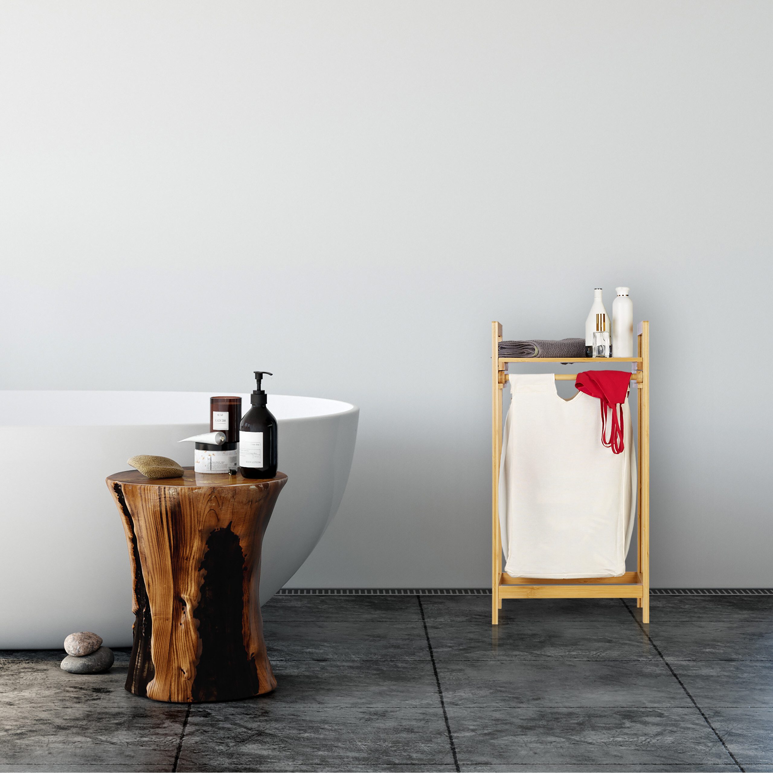 relaxdays Wäschekorb Bambus ausziehbar günstig online kaufen