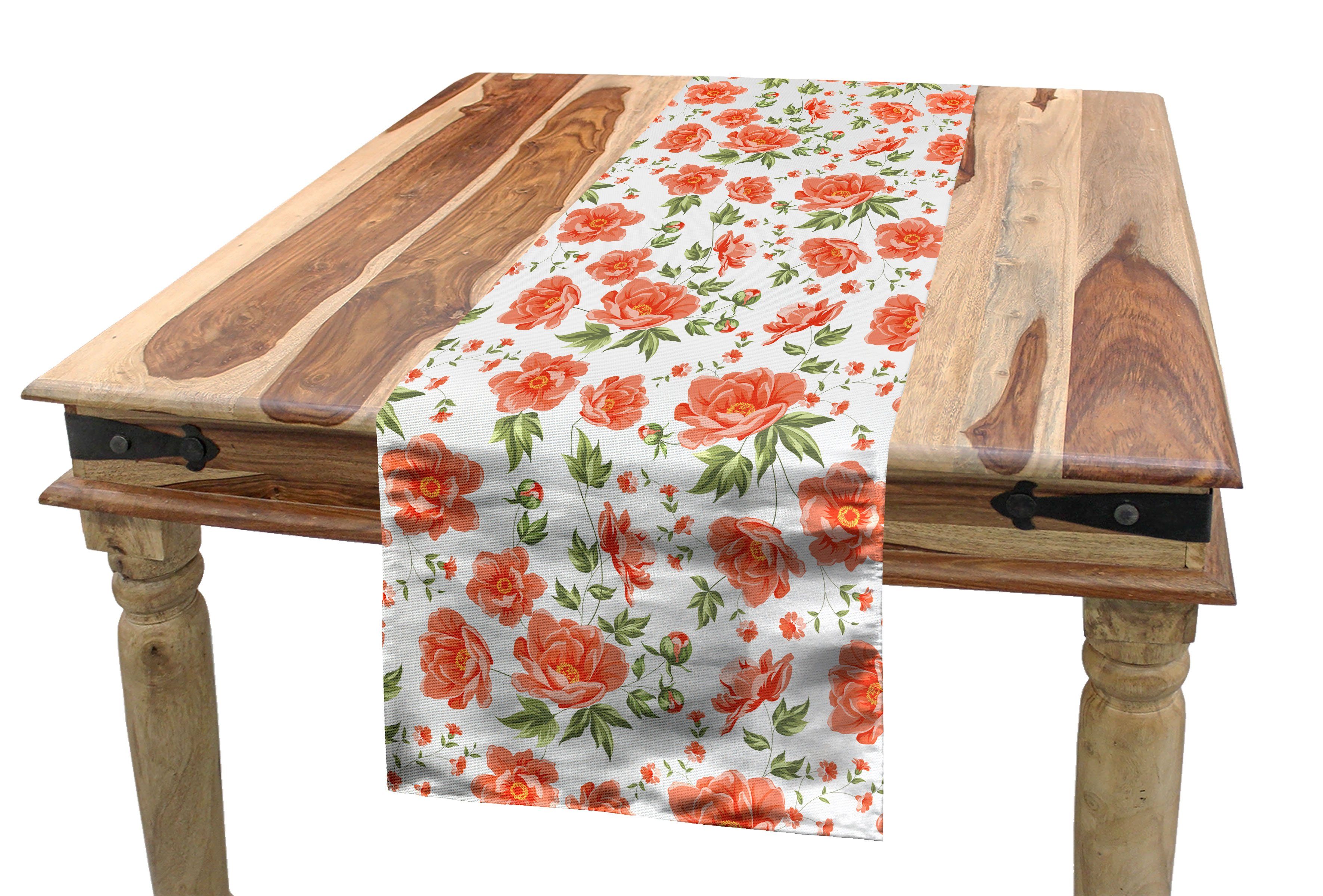 Abakuhaus Tischläufer Esszimmer Küche Rechteckiger Dekorativer Tischläufer, Blume Romantische Braut Blüten