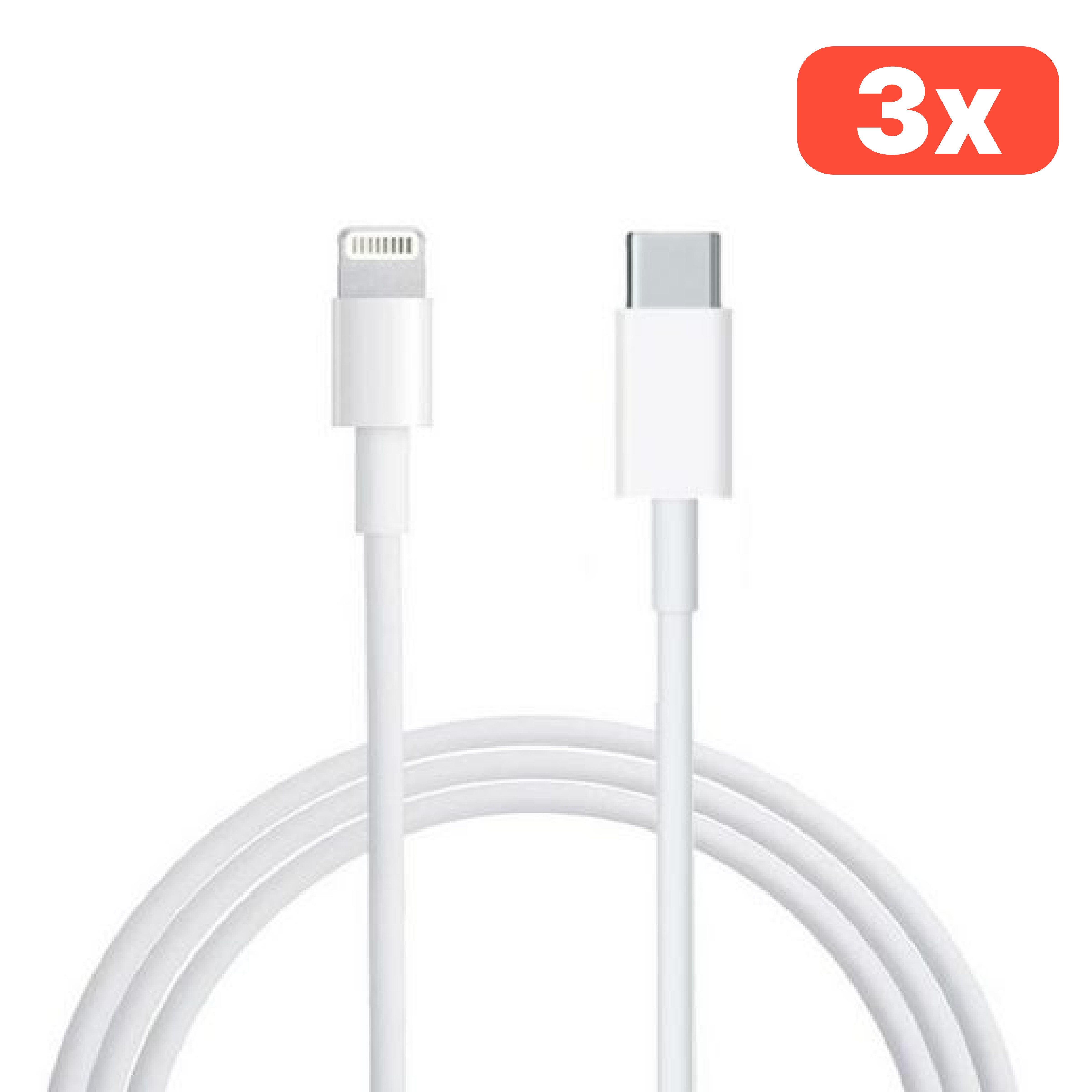 Futurea 3x USB-C Lightning iPhone Ladekabel 20W schnelles Aufladen 1m Lightningkabel, USB-C, für iPhone X 11 12 13 14 Pro Max Mini iPad AirPods