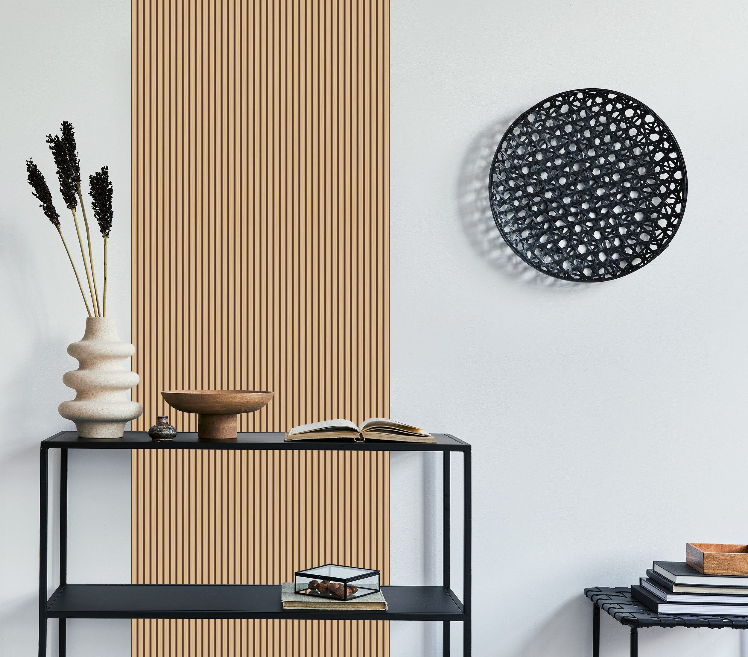 queence Fototapete Paneele in Holzoptik, glatt, 3D-Optik, Holz, bedruckt, c günstig online kaufen