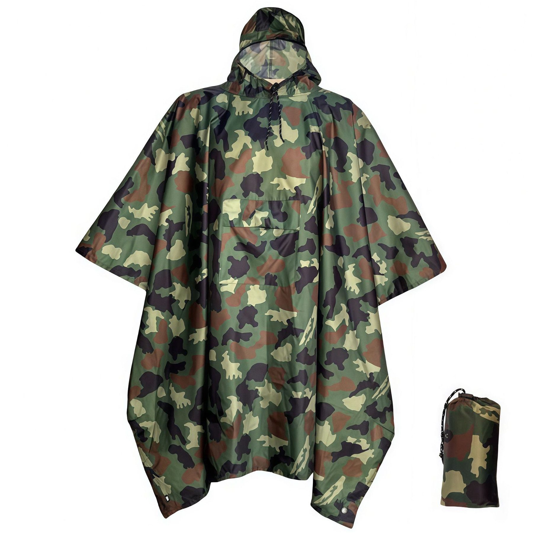 Mutig Regenmantel Leicht Wasserdicht Regenponcho Herren - Mehrzweck Regenjacke Outdoor (mit Kapuze Faltbare Tasche für Camping Wandern Hikking, Outdoor, Jagd, Wiederverwendbar Atmungsaktive 3in1 Regencape)