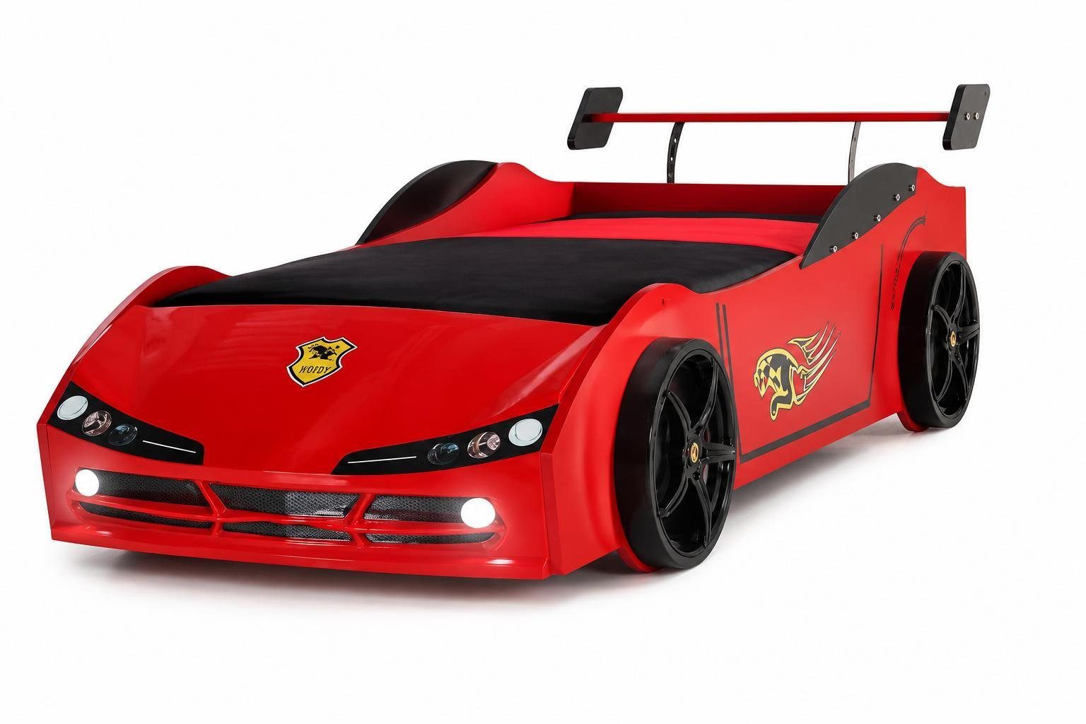 JVmoebel Autobett Autobett Rennwagen Kinderzimmer Modern stylische Räder, Made in Europa