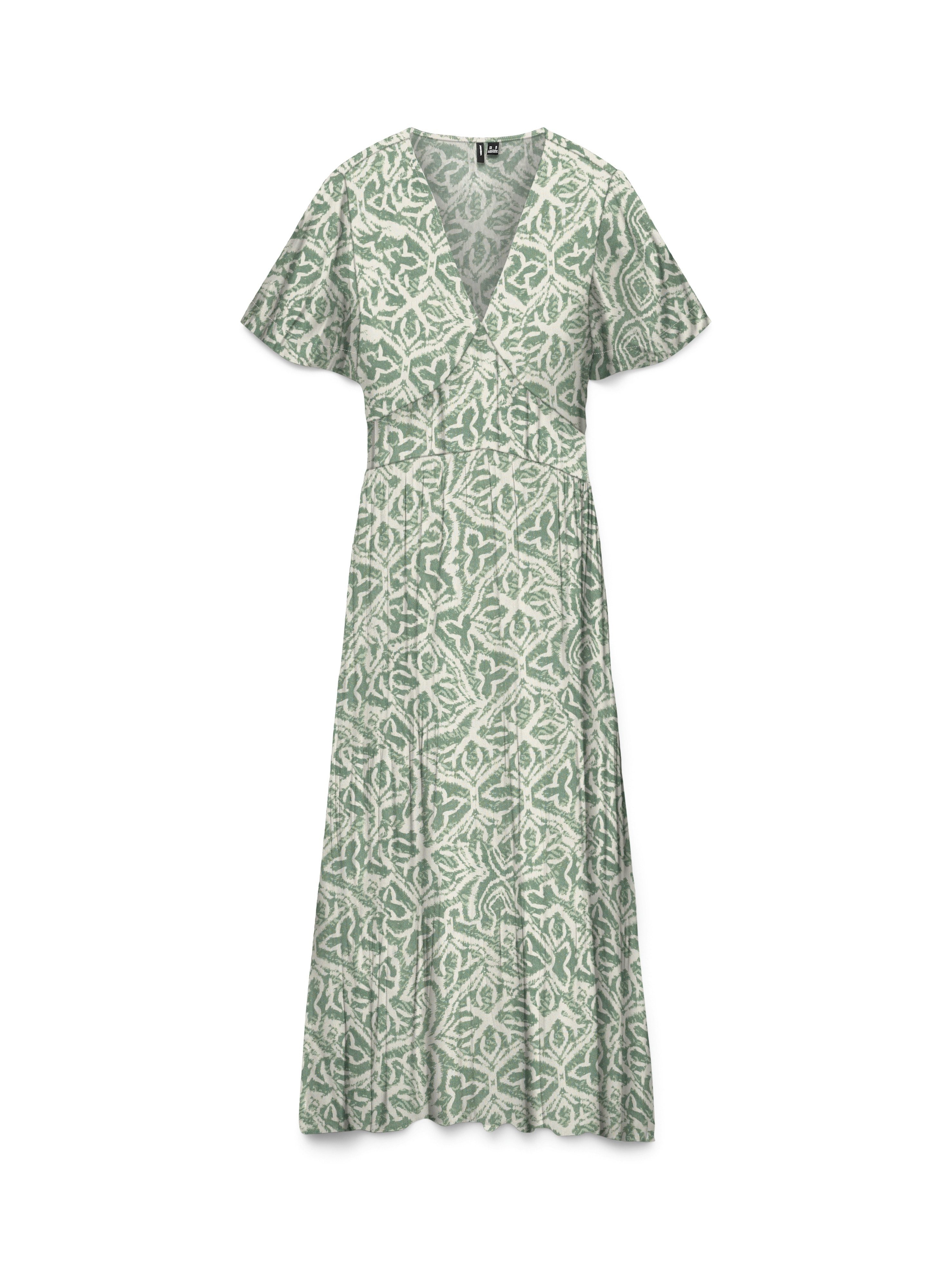 Vero Moda Sommerkleid VMMENNY SS 7/8 V-NECK DRESS WVN GA Viskose