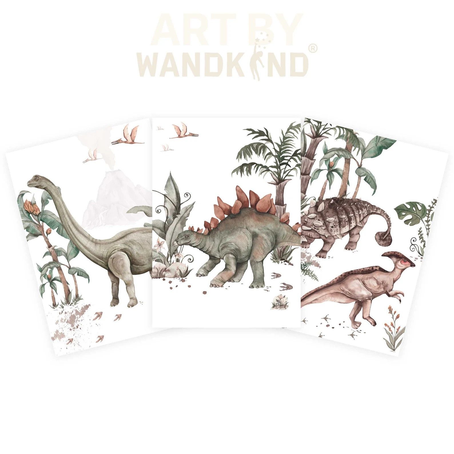WANDKIND Poster Dinosaurier 3er Set P806, Kinderzimmer poster