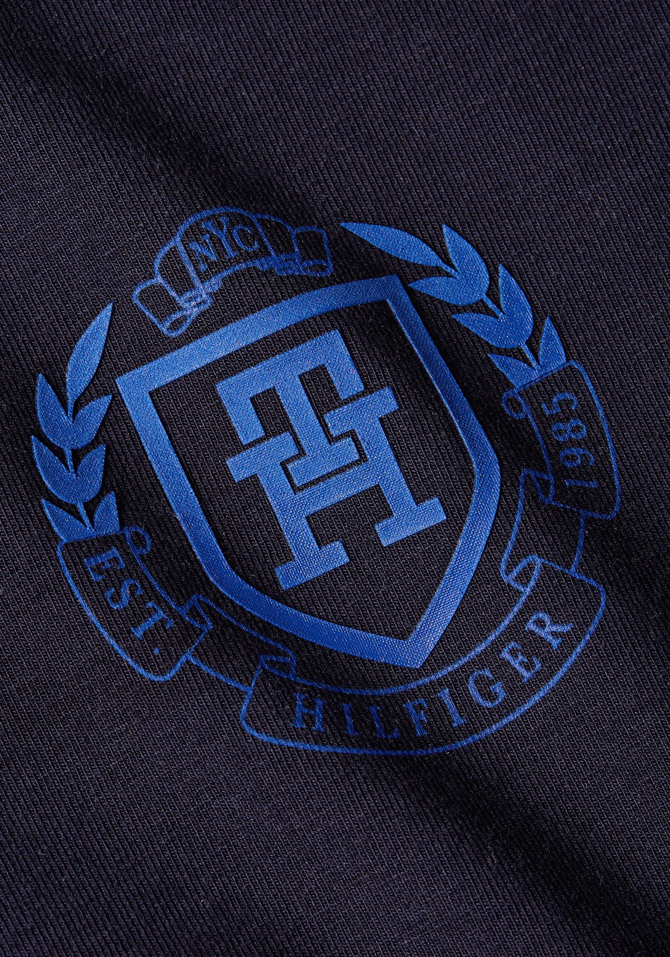 dunkelblau Logodruck Hilfiger Tommy mit Langarmshirt