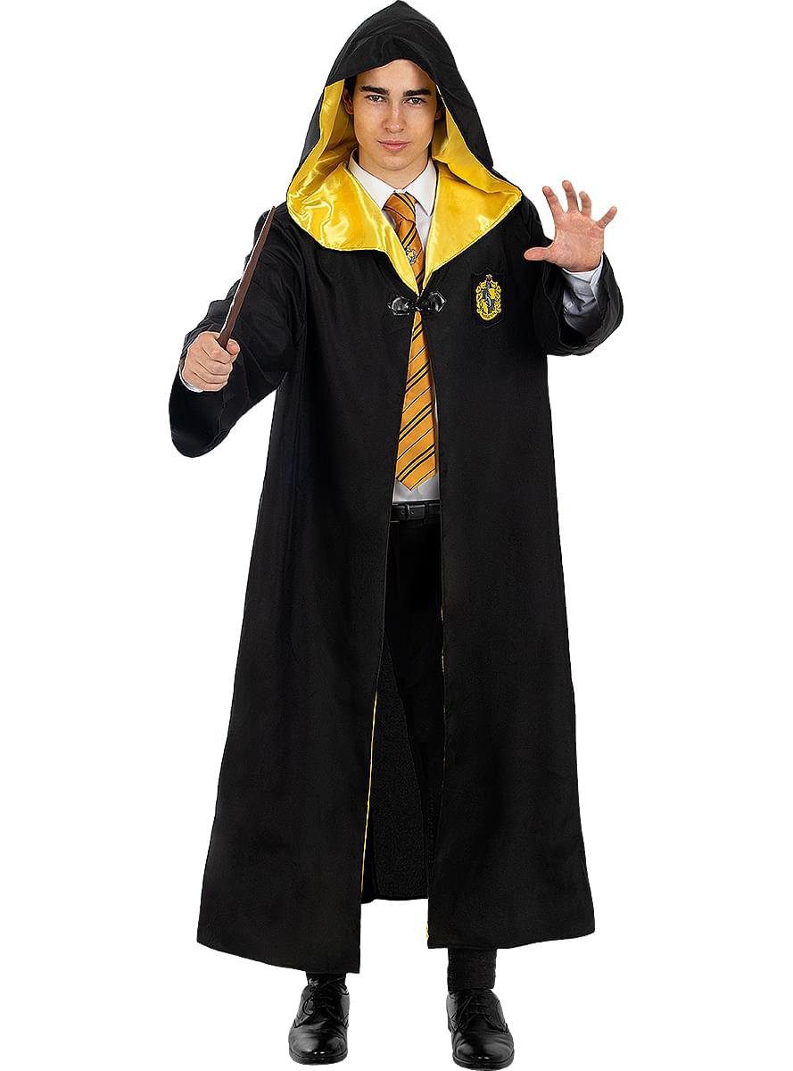 Funidelia Zauberer-Kostüm Harry Potter – Hufflepuff Umhang, Authentisches Cape für Zauberschüler des Hauses Hufflepuff