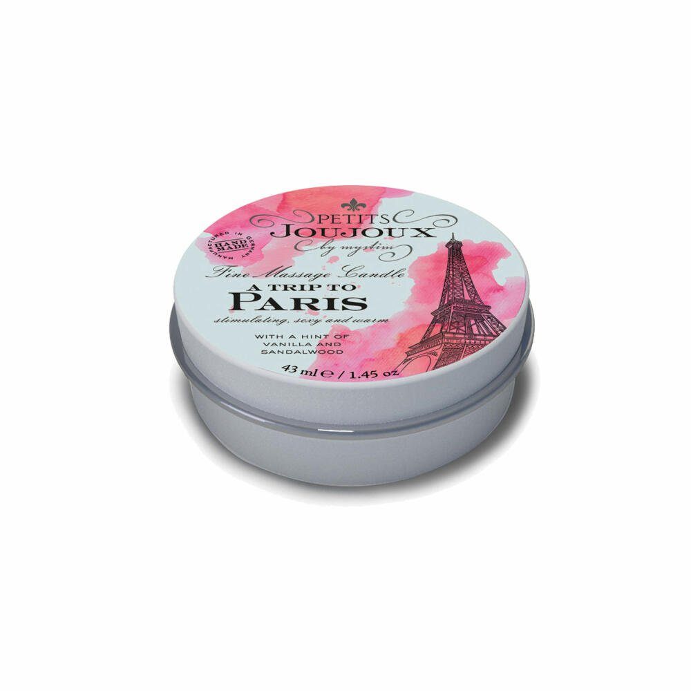mystim Duftkerze Petits Joujoux a Trip to Paris 43 ml, in kleinem Metalldöschen