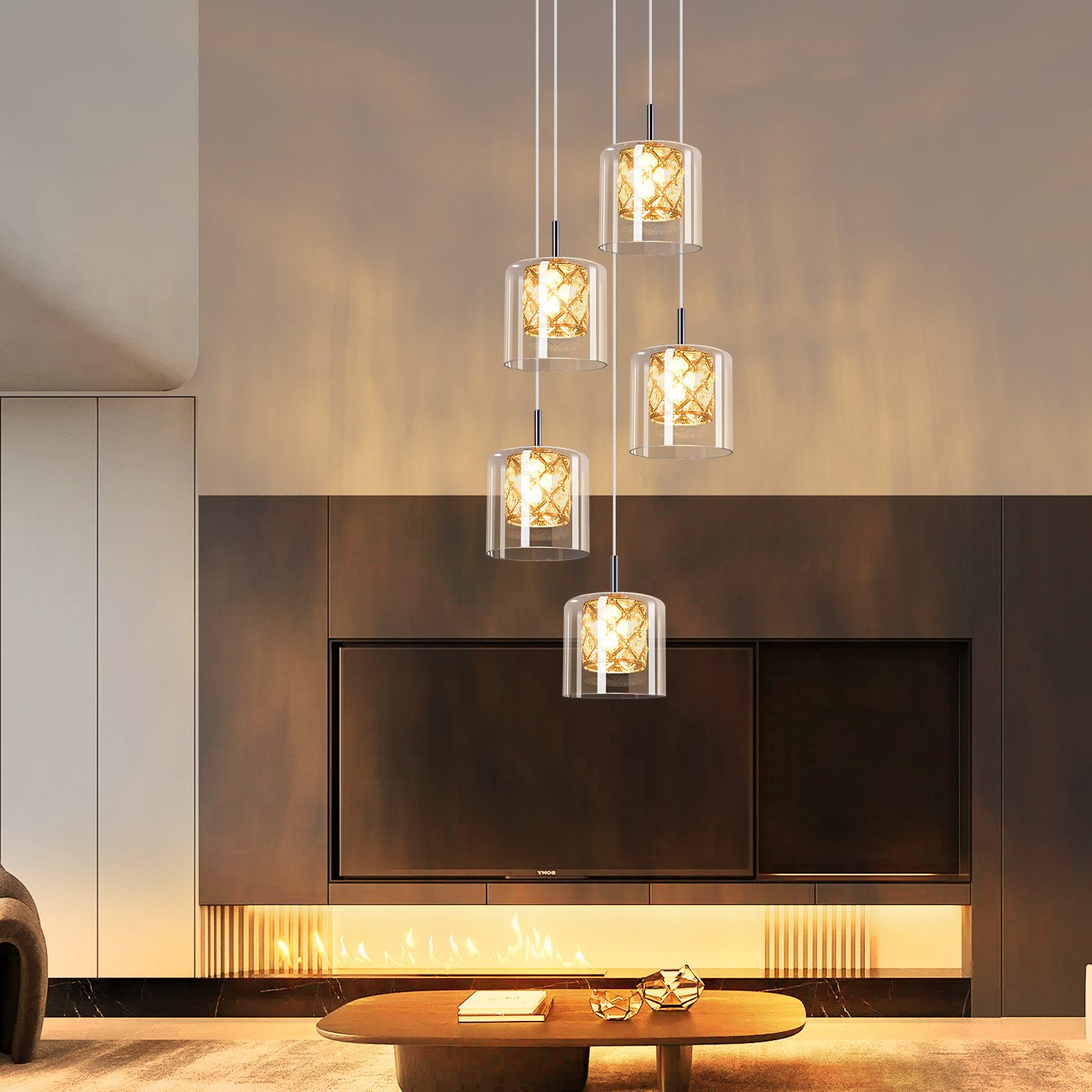 ZMH Pendelleuchte Esszimmer 3/4/5 Flammig Vintage günstig online kaufen