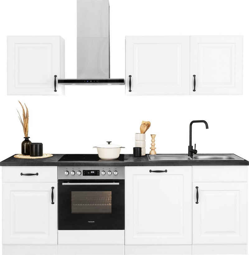 wiho Küchen Küchenzeile »Erla«, mit Hanseatic-E-Geräten, Breite 220 cm, extra kurze Lieferzeit