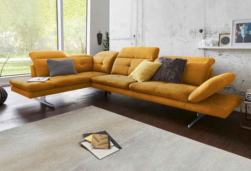 exxpo - sofa fashion Ecksofa Dana, L-Form, inkl. Kopf- bzw. Rücken- und Armteilverstellung