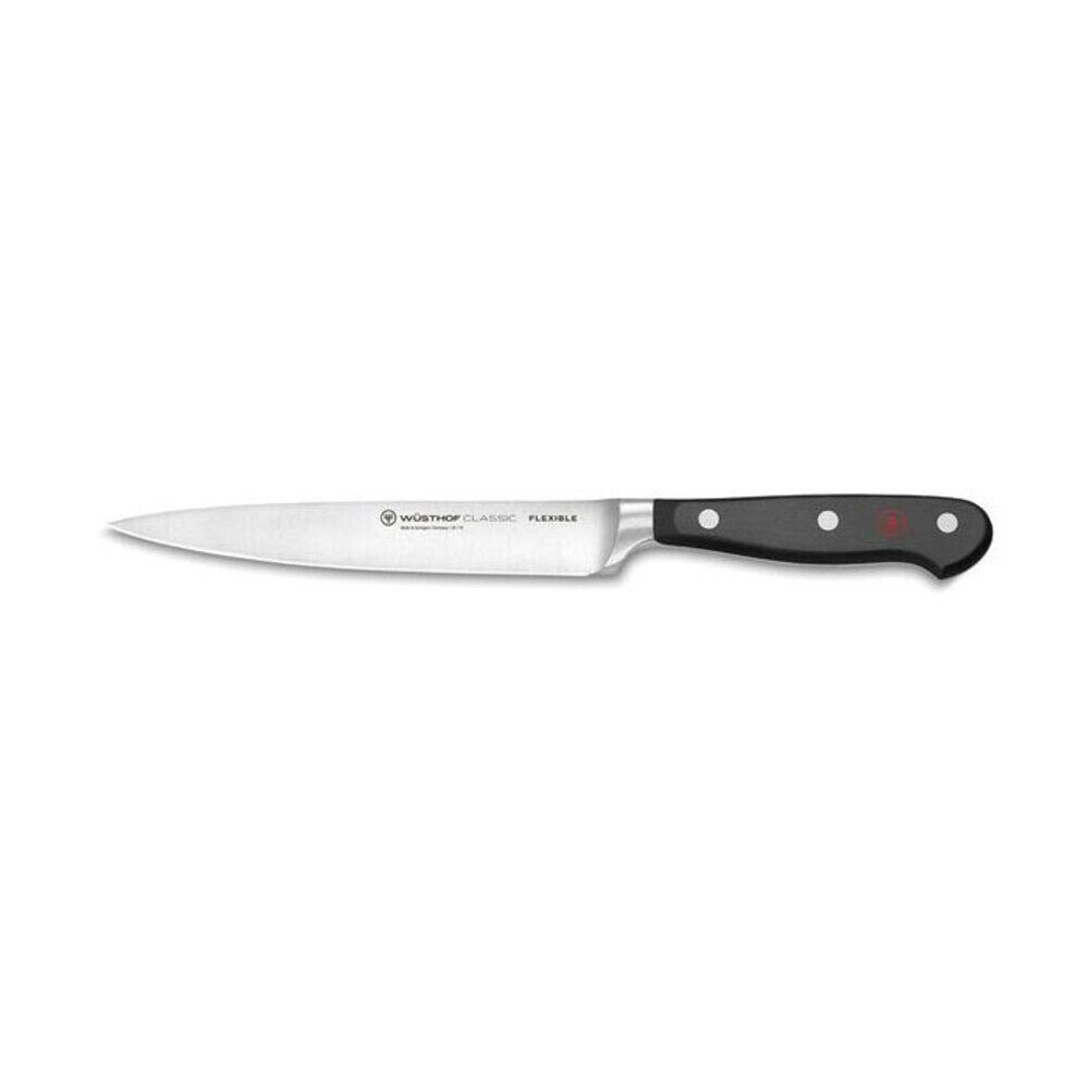 WÜSTHOF Fischfiliermesser Classic Filiermesser 16 cm schwarz, Filiermesser flexibel Classic, 28,50cm, schwarz