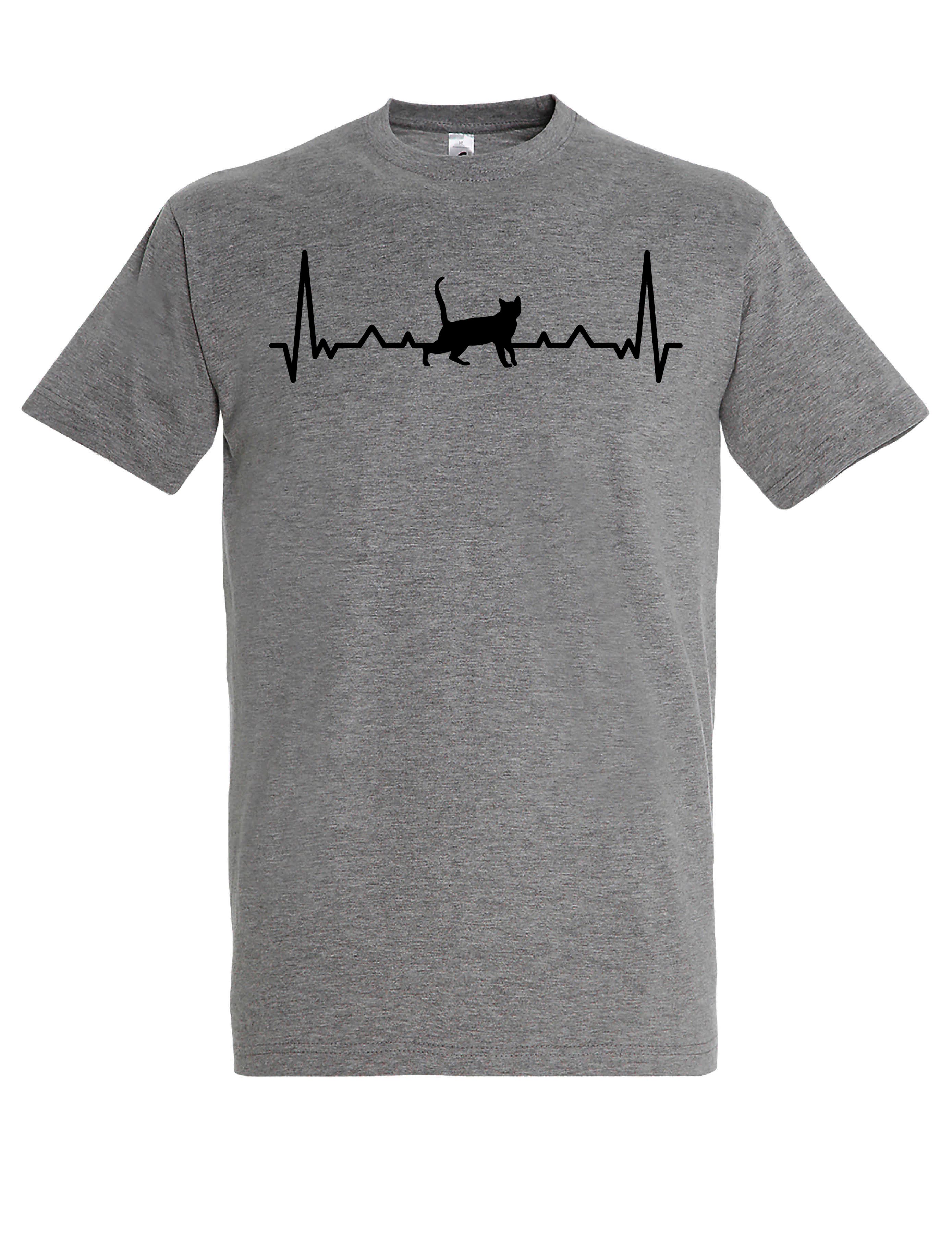 Youth Designz T-Shirt Heartbeat Katze Herren Shirt günstig online kaufen