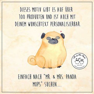 Fußmatte 40 x 60 cm Mops - Schwarz - Geschenk, Hund, Türmatte, Schmutzmatte, T, Mr. & Mrs. Panda, Höhe: 0.3 mm, Elegantes Design