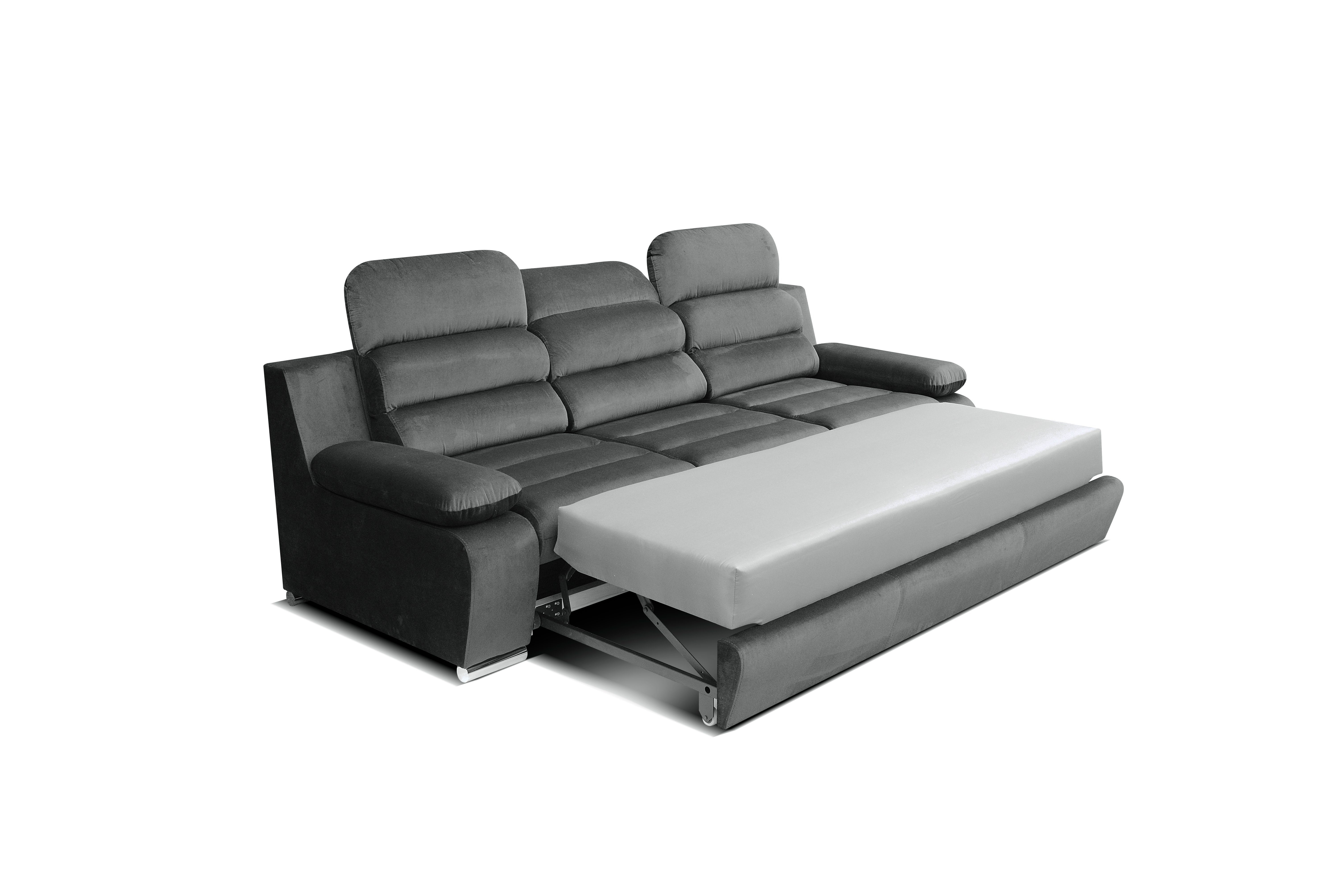 Schlafsofa Schlafcouch Amber Sofa robin Schlaffunktion Schlafsofa 3-Sitzer mit GREY