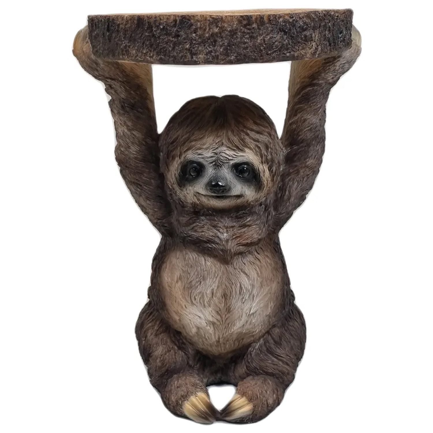 Fachhandel Plus Tierfigur Dekofigur Faultier sitzend mit Baumscheibe Beiste günstig online kaufen